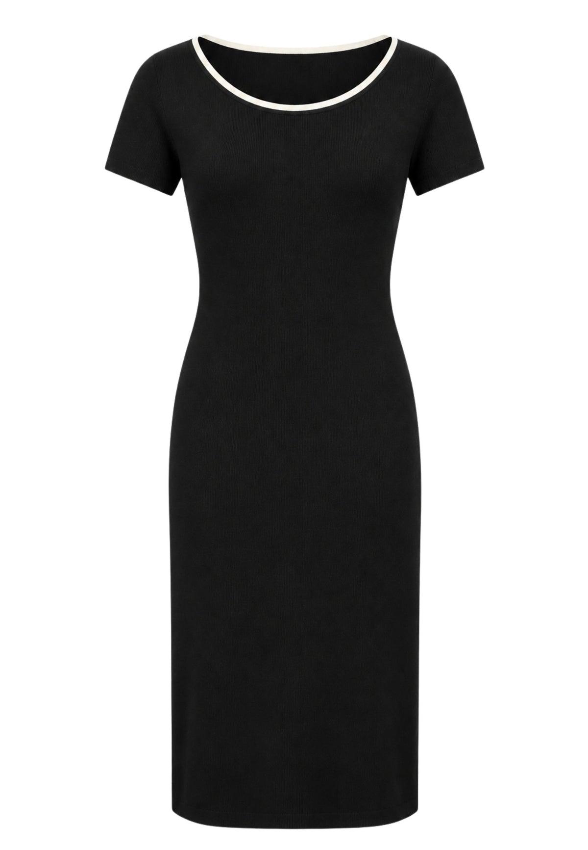 MAX MARA STUDIO - Abito Midi Donna in Maglia di Viscosa con Profili a Contrasto 