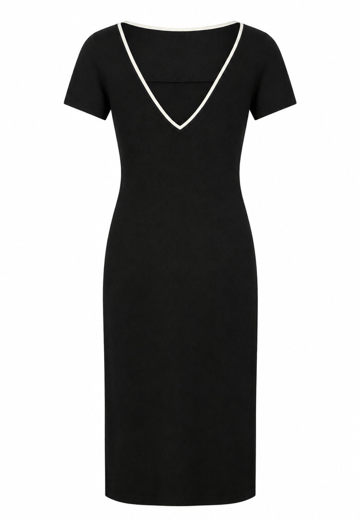 MAX MARA STUDIO - Abito Midi Donna in Maglia di Viscosa con Profili a Contrasto 