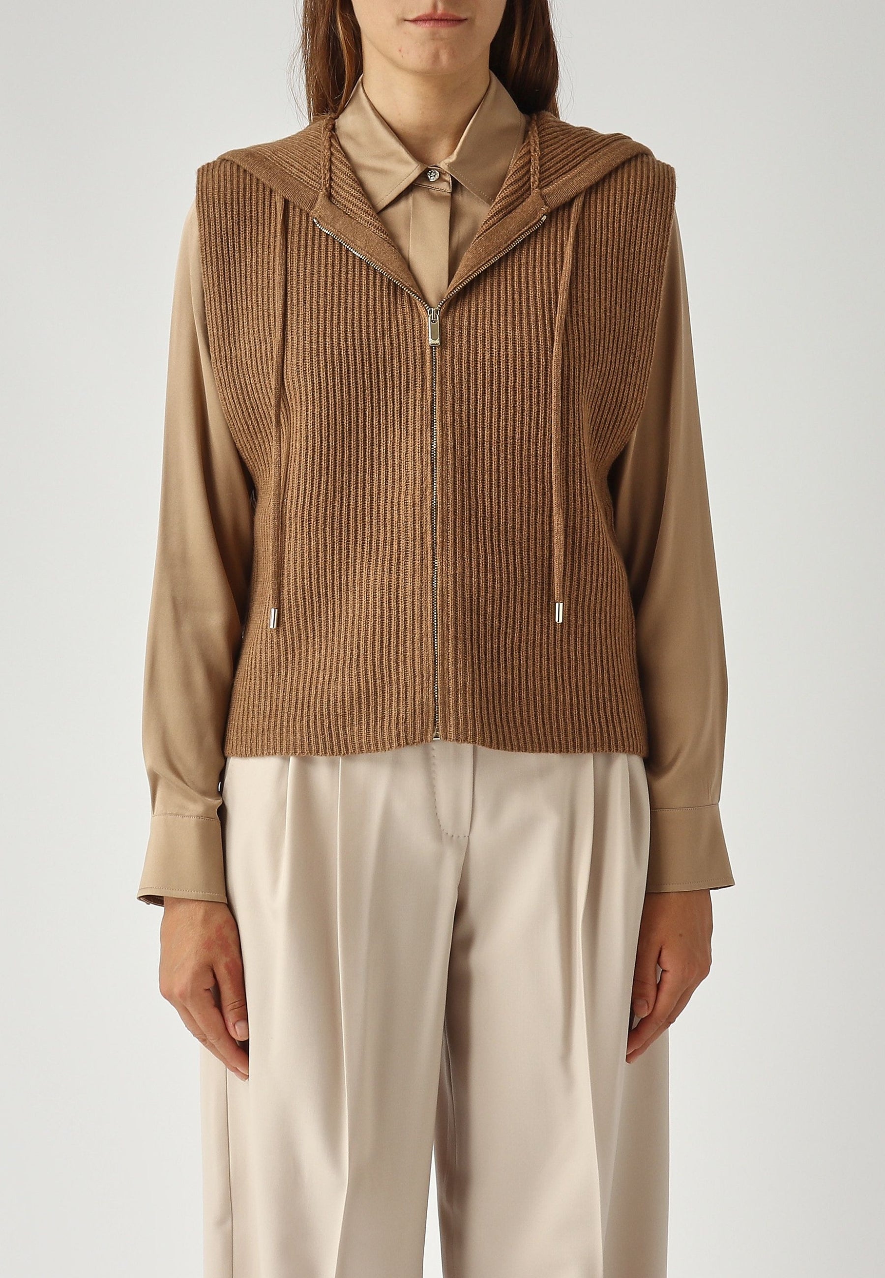 MAX MARA STUDIO - Gilet Mescal in Lana e Cachemire 