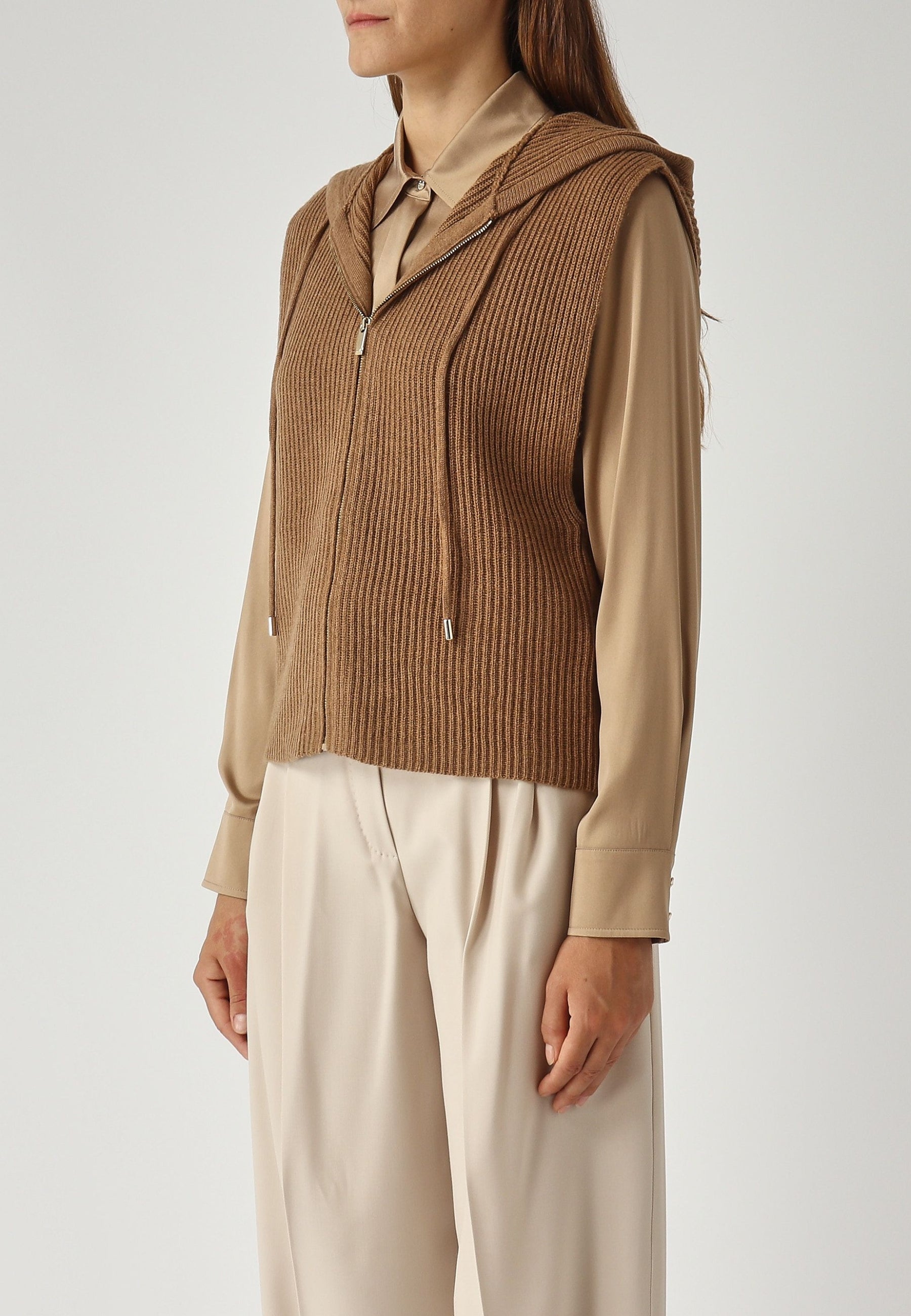 MAX MARA STUDIO - Gilet Mescal in Lana e Cachemire 