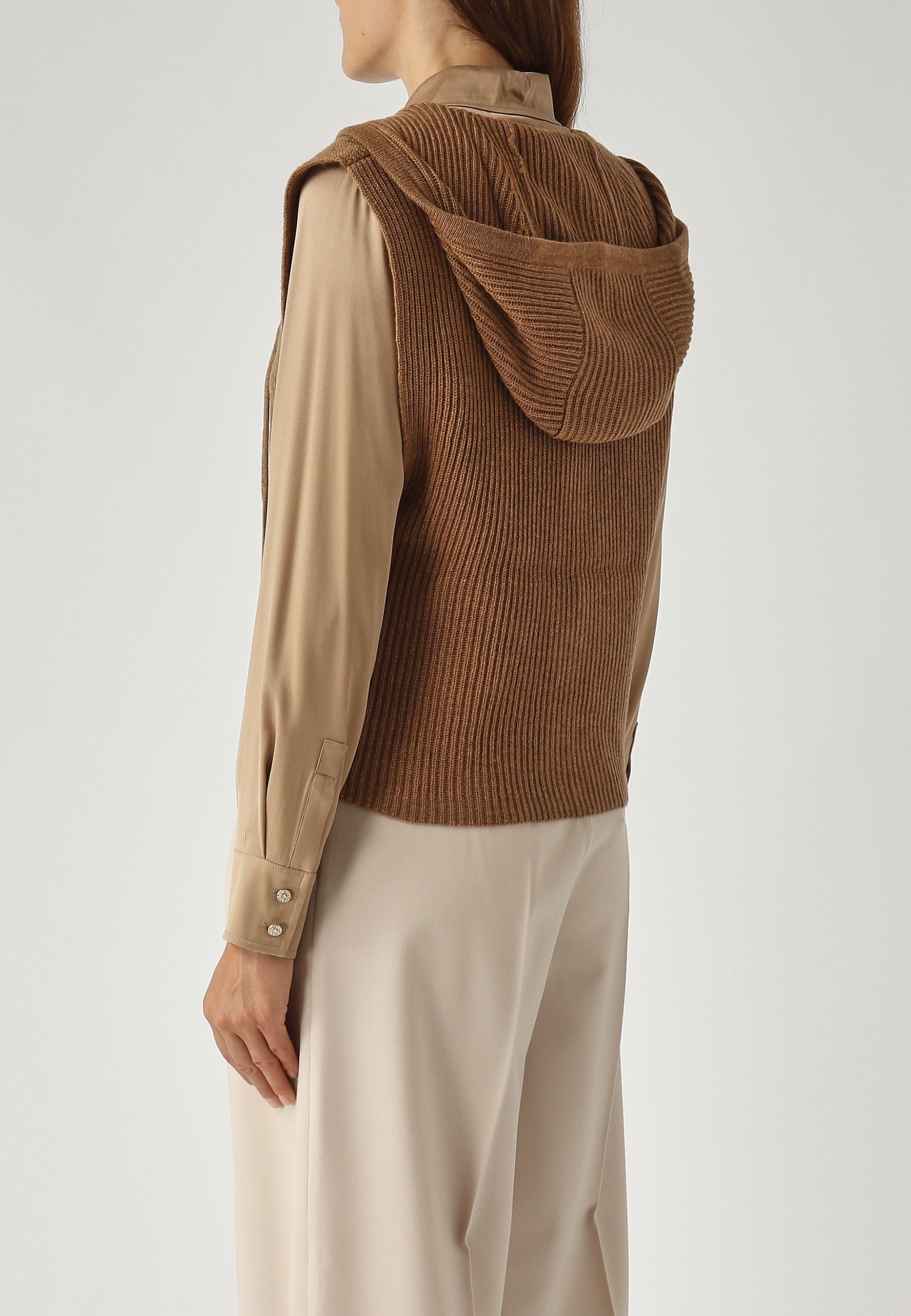 MAX MARA STUDIO - Gilet Mescal in Lana e Cachemire 