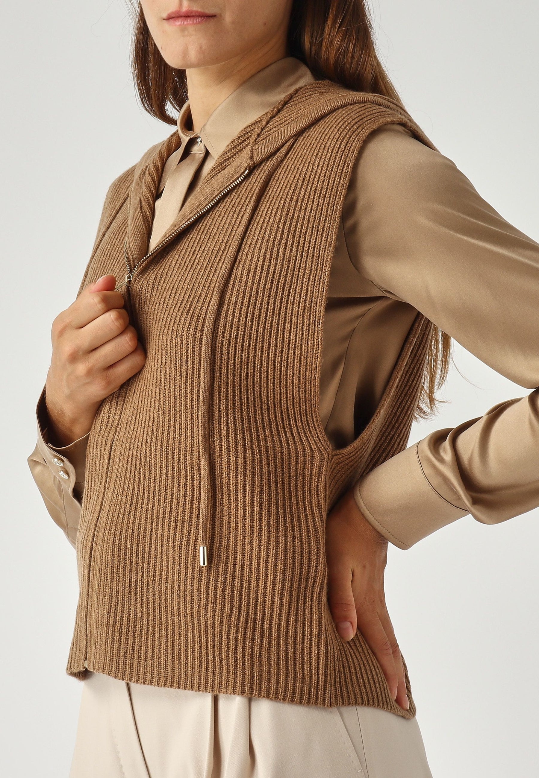 MAX MARA STUDIO - Gilet Mescal in Lana e Cachemire 