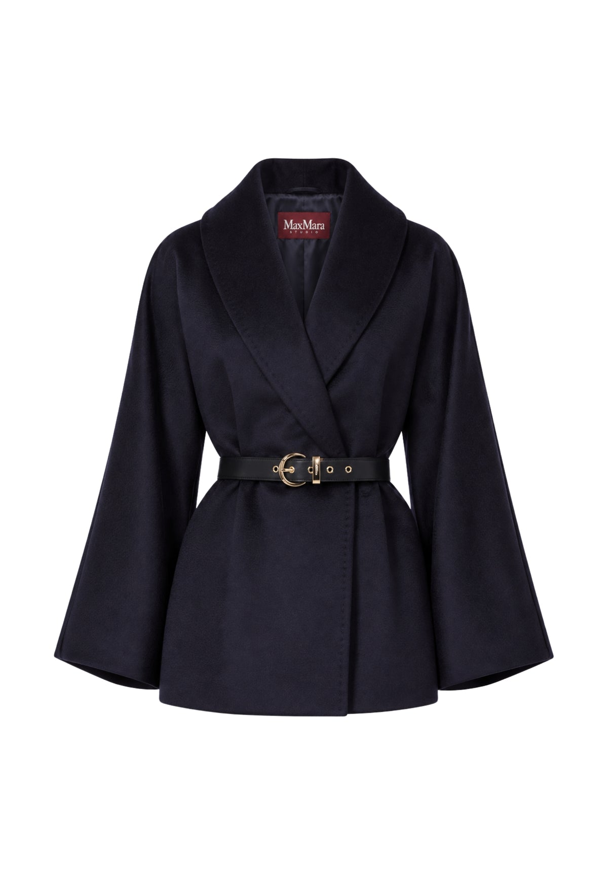 Max Mara Studio - Giaccone in lana vergine con cintura 