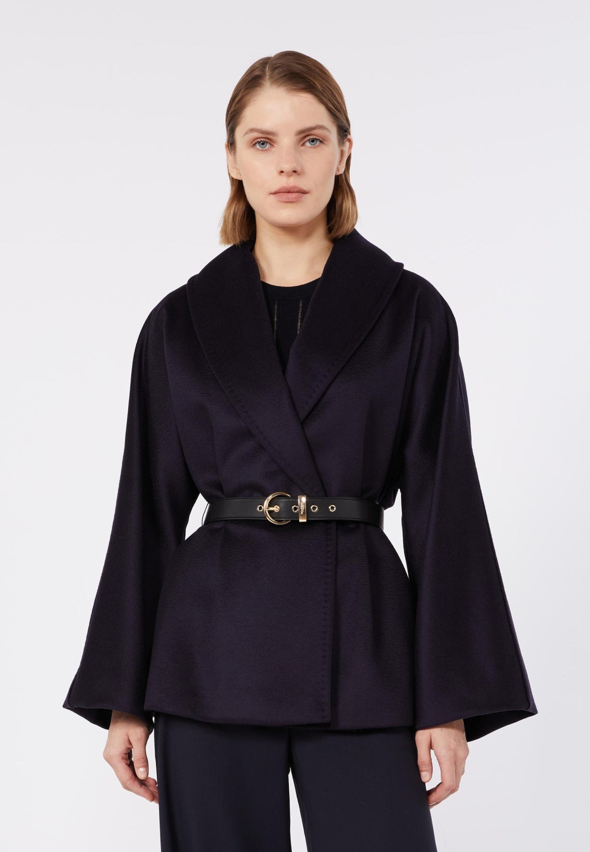 Max Mara Studio - Giaccone in lana vergine con cintura 