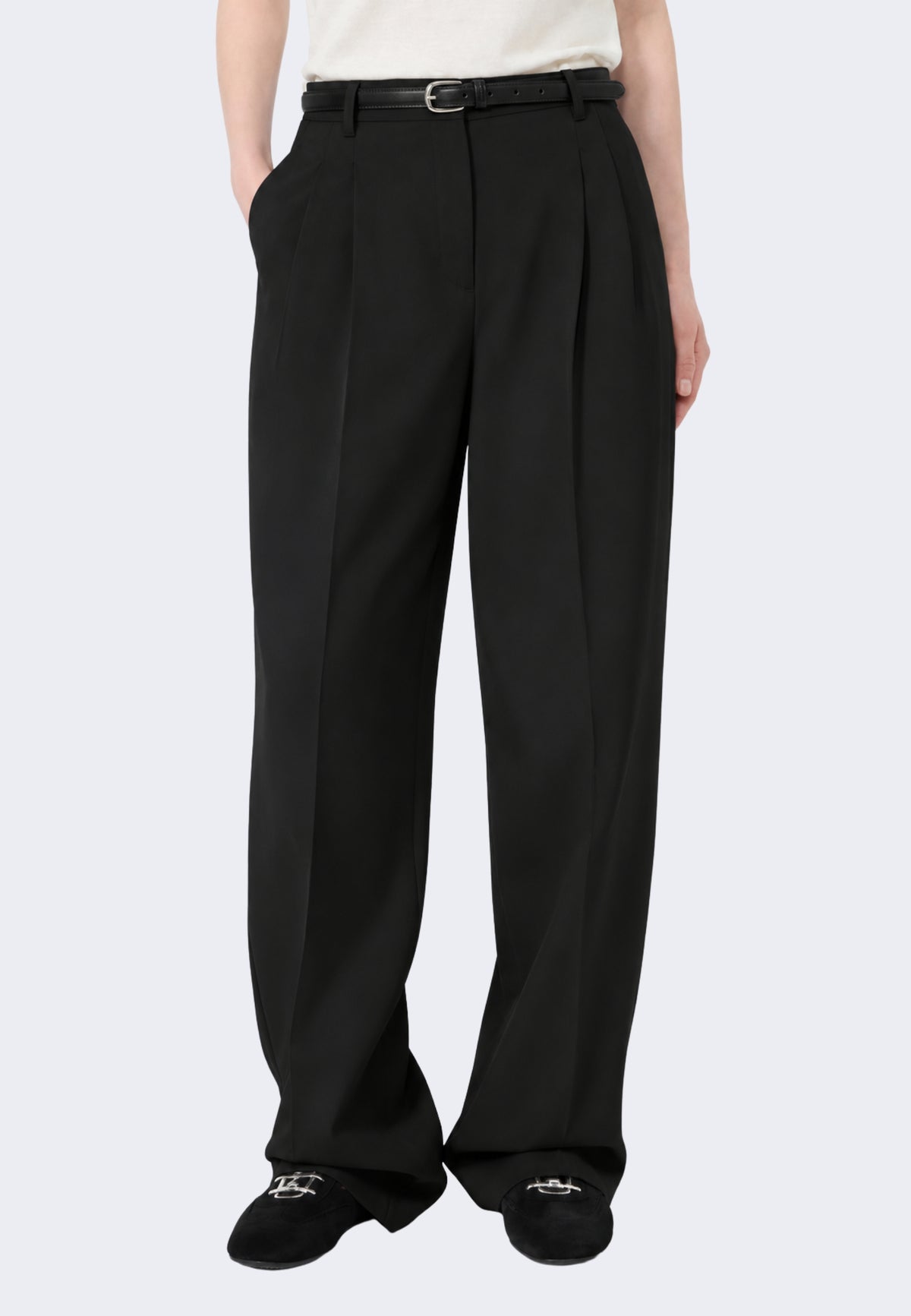 Pantalone fluido in cotone crêpe 
