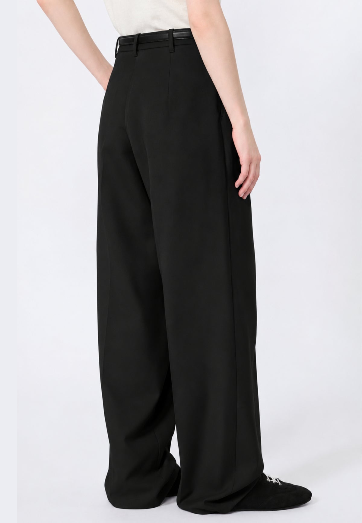 Pantalone fluido in cotone crêpe 