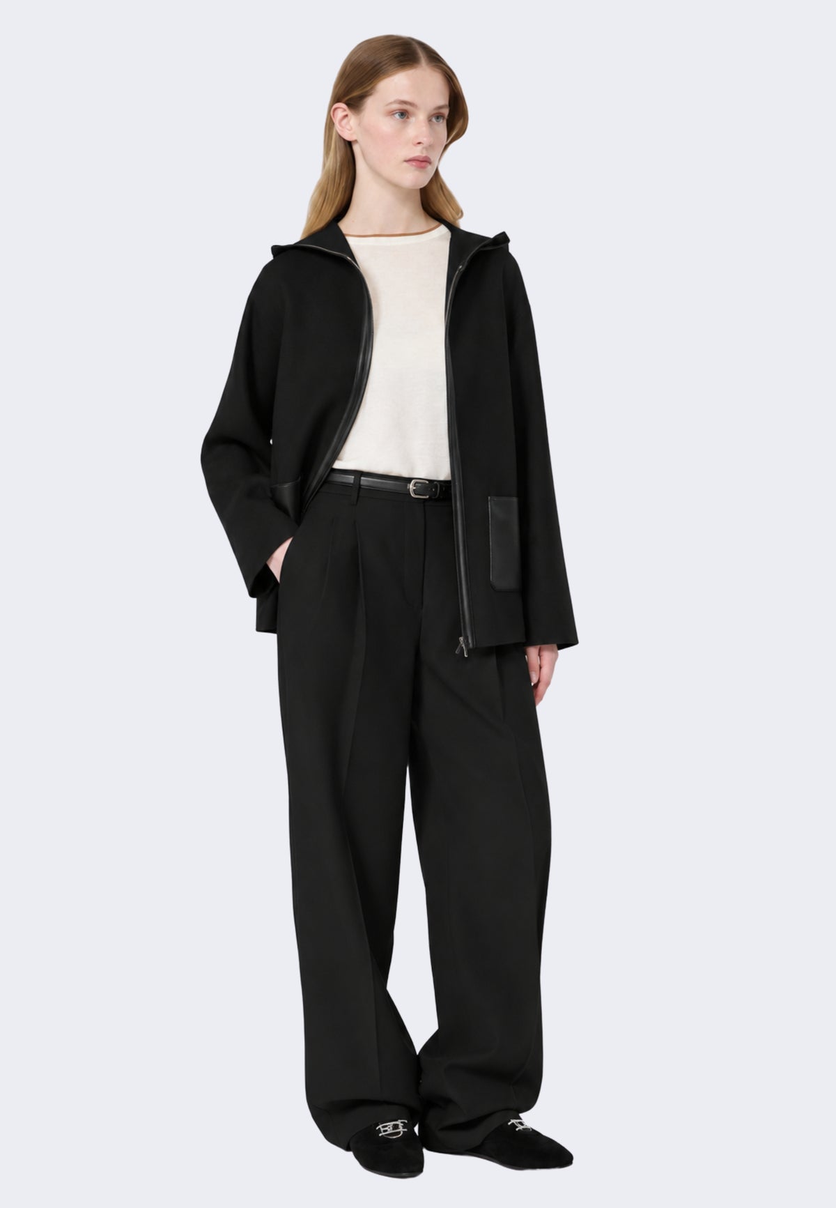 Pantalone fluido in cotone crêpe 
