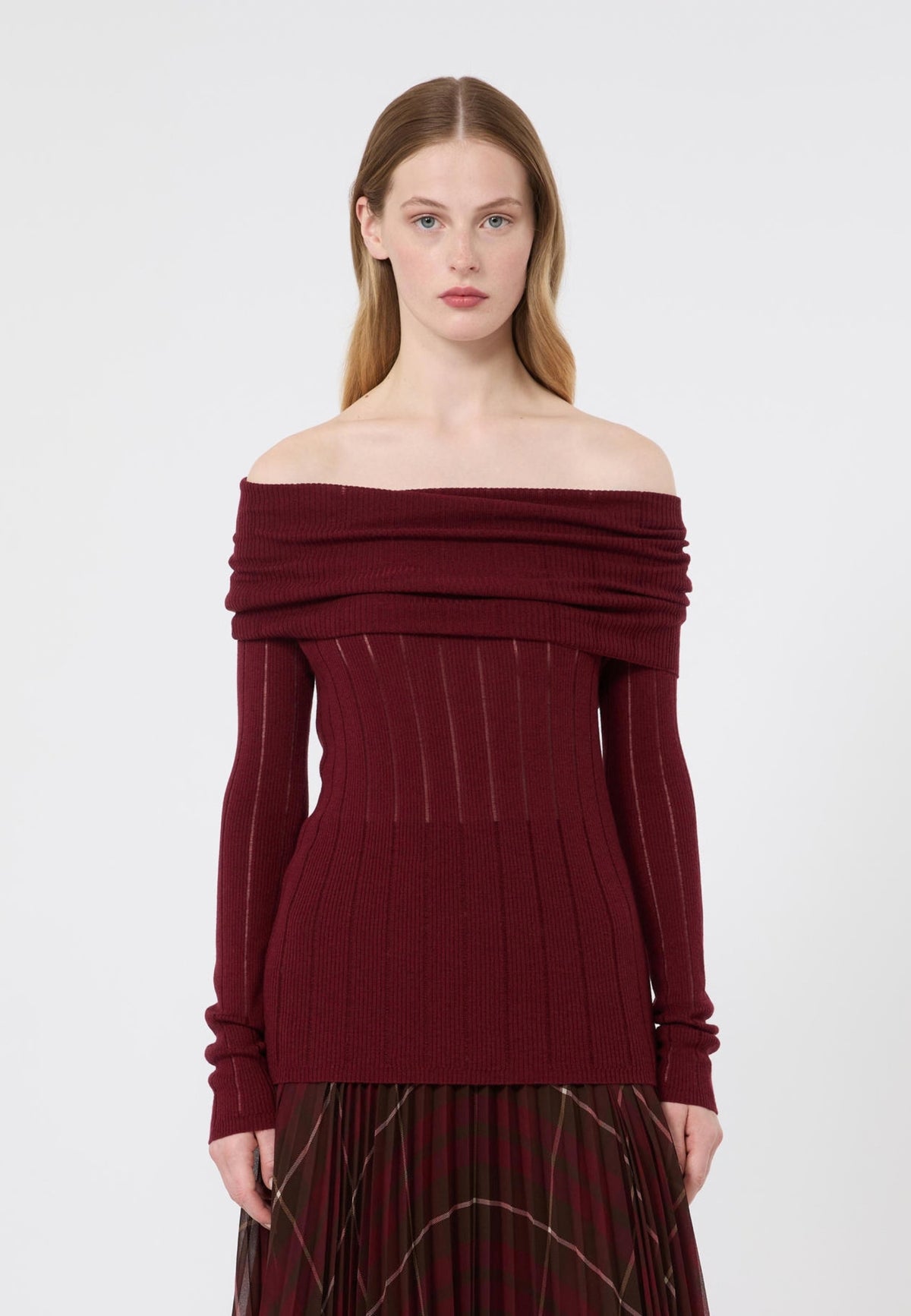 Max Mara Studio - Maglia off-shoulder in lana e seta 