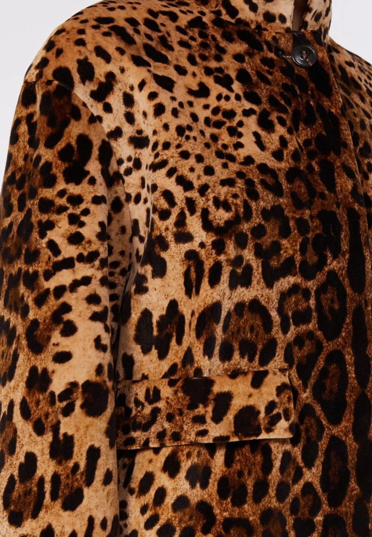 Max Mara Studio Giacca Boxy in Velluto Animalier Marrone 