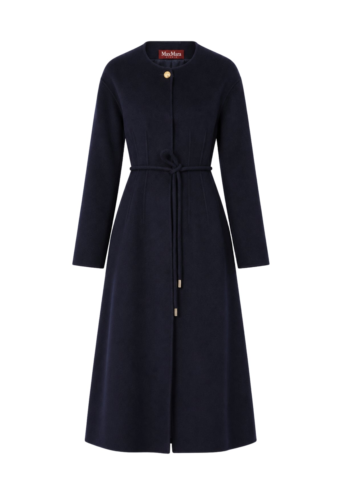 Max Mara Studio - Cappotto lungo redingote in lana, cashmere e seta 