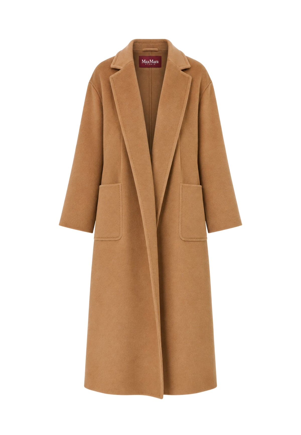 Max Mara Studio - Cappotto lungo in pura lana con cintura 