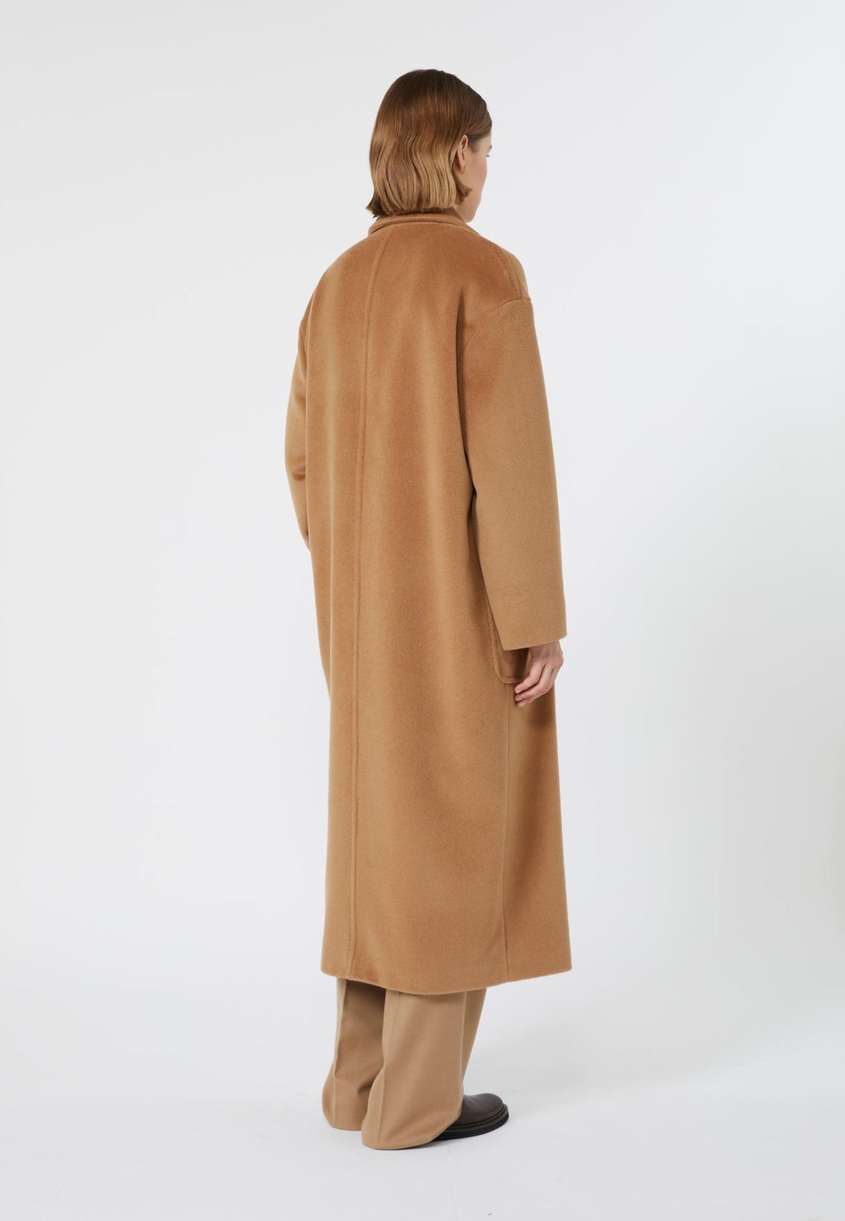 Max Mara Studio - Cappotto lungo in pura lana con cintura 