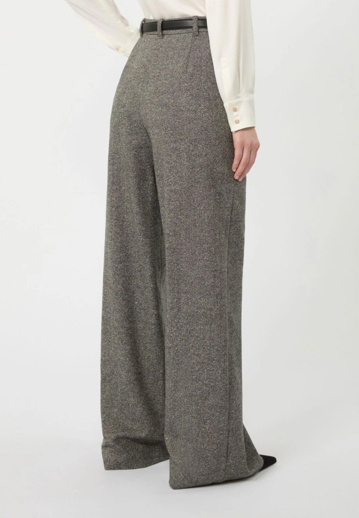 Max Mara Studio Pantalone in Mista Lana e Seta con Cintura 
