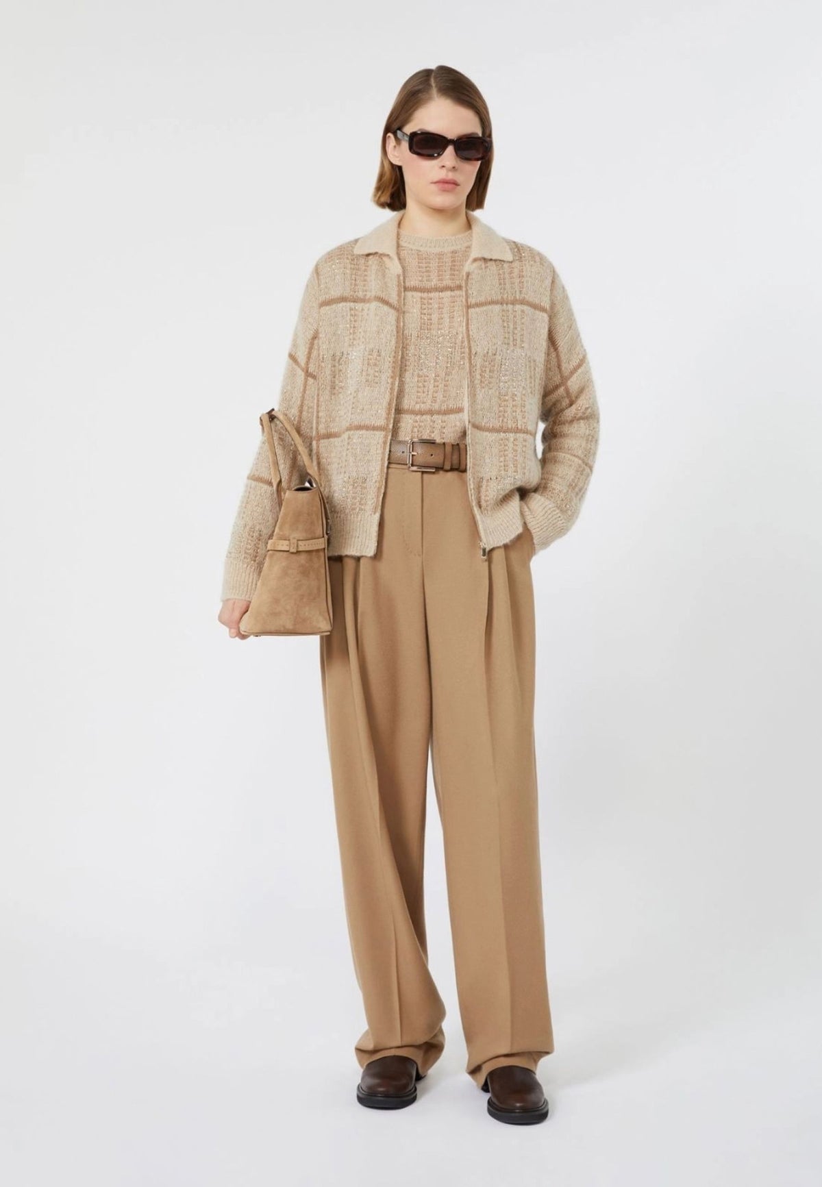 Max Mara Studio Maglia Boxy in Lana, Mohair e Cashmere con Paillettes 