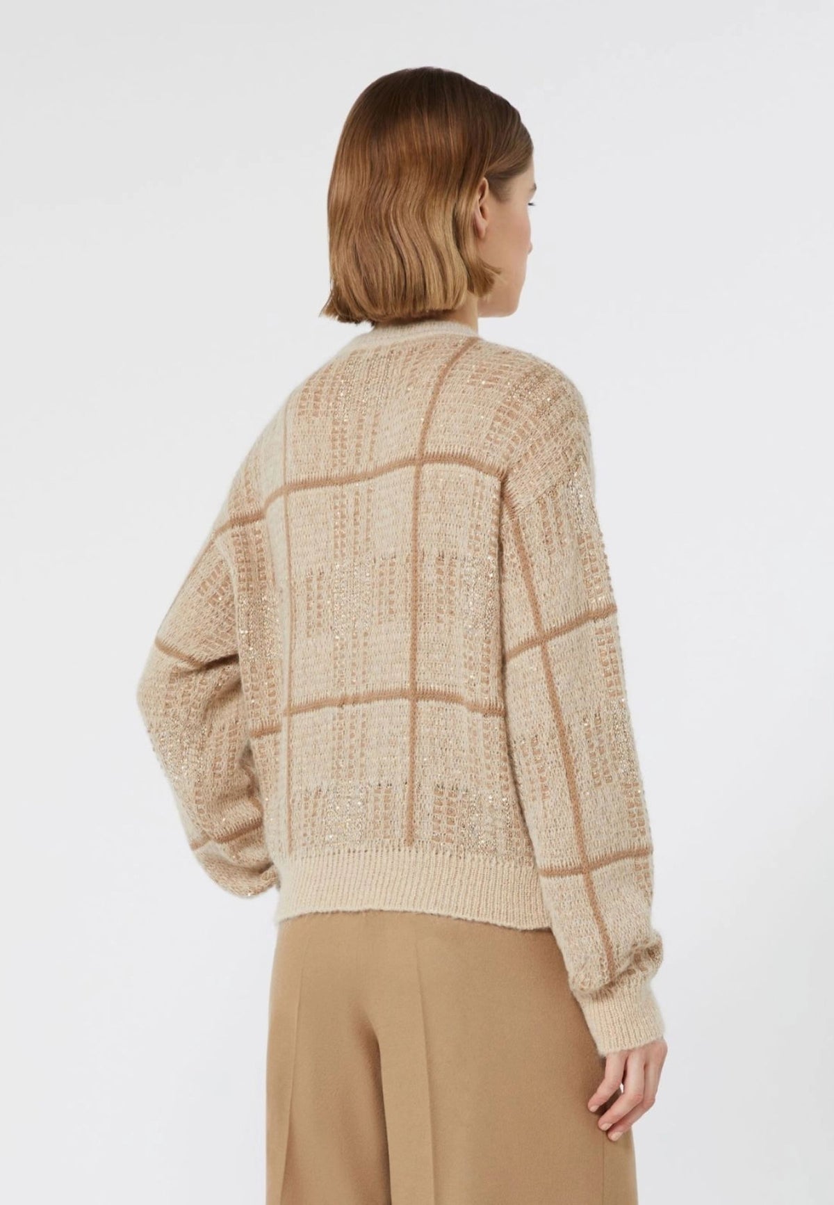 Max Mara Studio Maglia Boxy in Lana, Mohair e Cashmere con Paillettes 