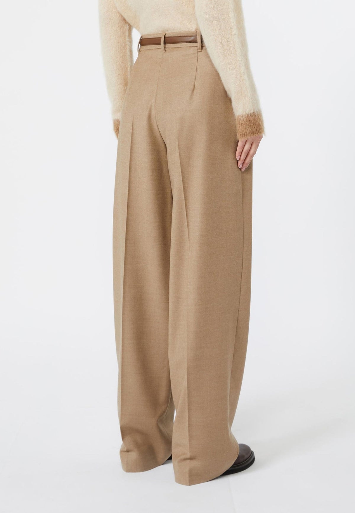 Max Mara Studio Pantalone Maschile in Flanella di Lana 