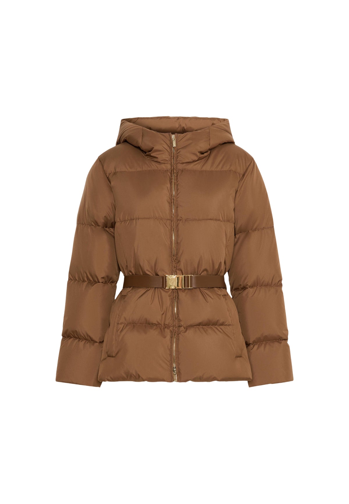 Max Mara Studio - Piumino corto con cappuccio e cintura 