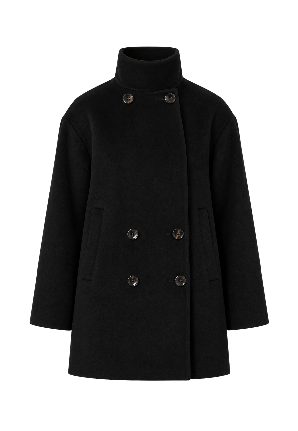 Max Mara Studio - Giaccone corto doppiopetto in pura lana 