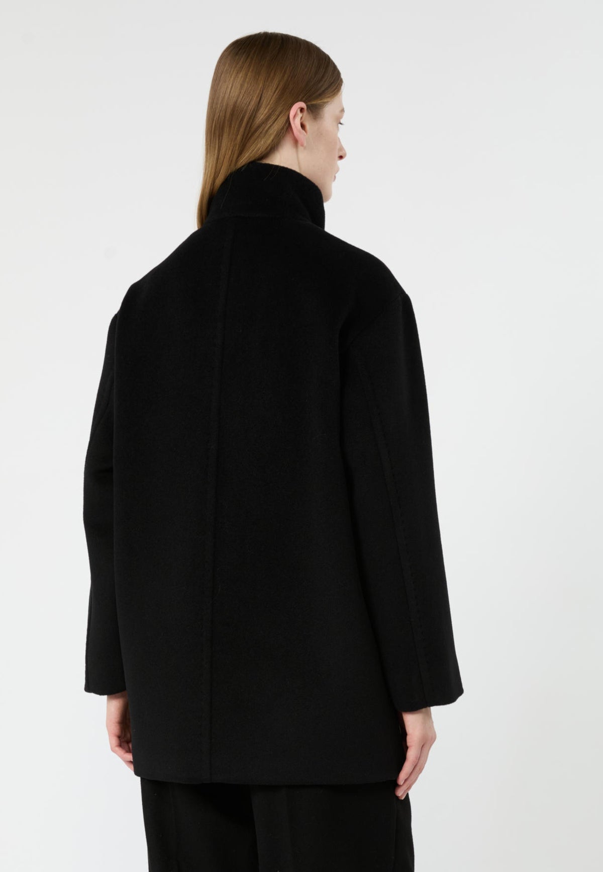 Max Mara Studio - Giaccone corto doppiopetto in pura lana 