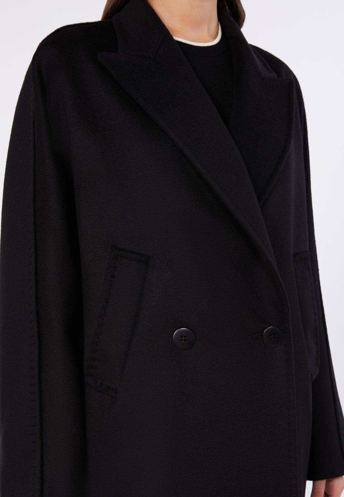 Max Mara Studio - Cappotto midi doppiopetto in pura lana 