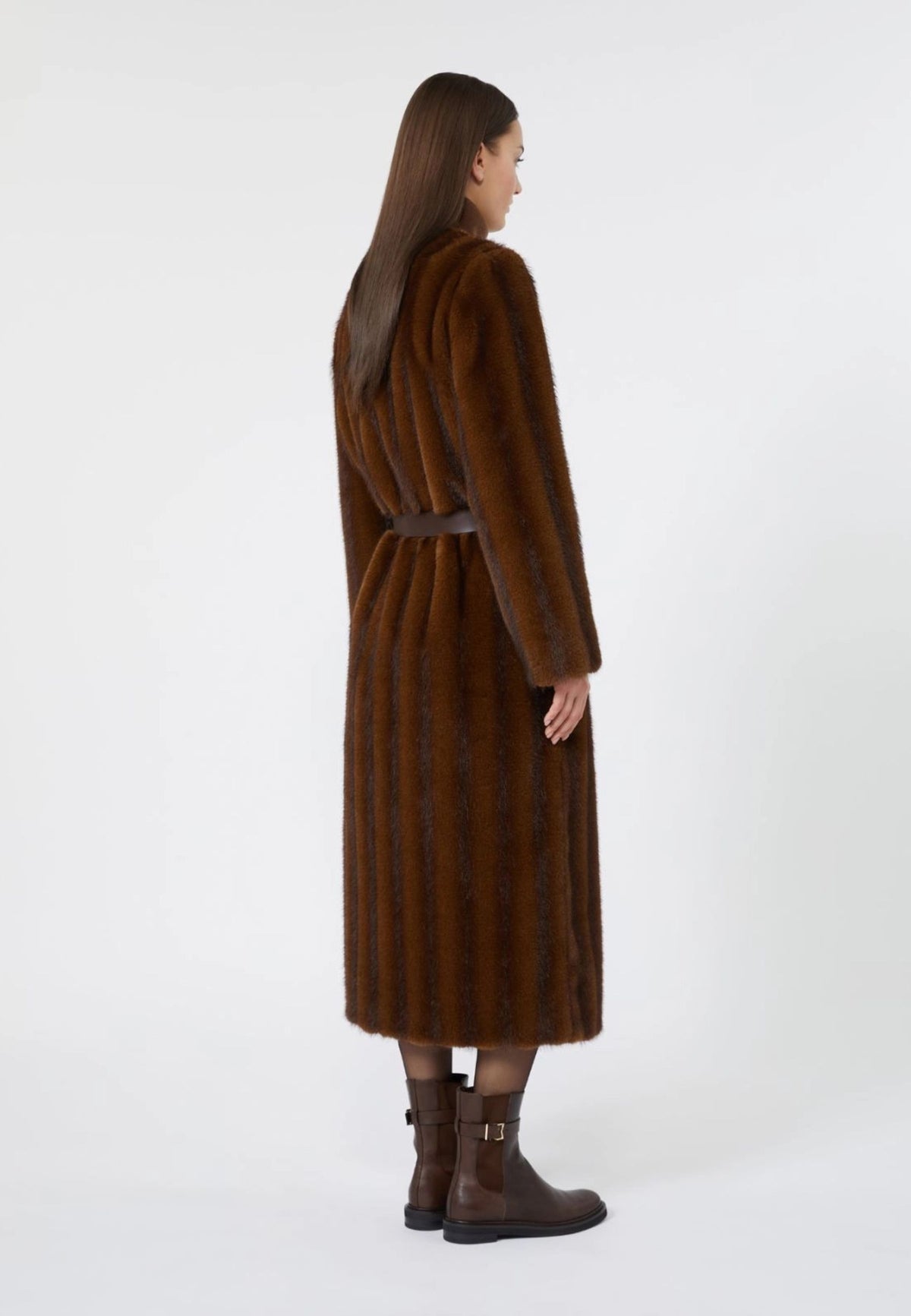 Max Mara Studio Cappotto Lungo con Cintura - Nocciola 