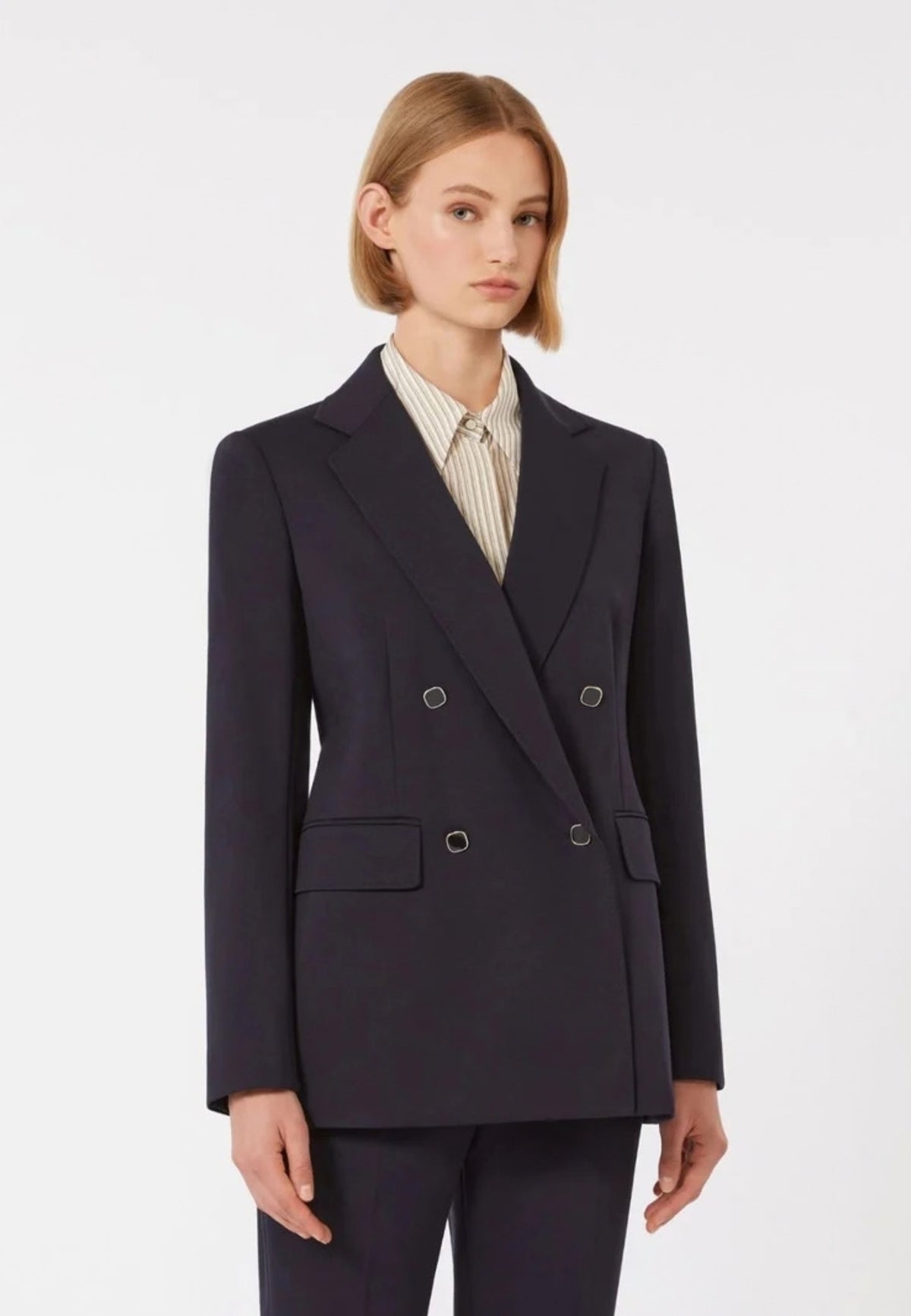 Max Mara Studio - Blazer doppiopetto in jersey Punto Milano 