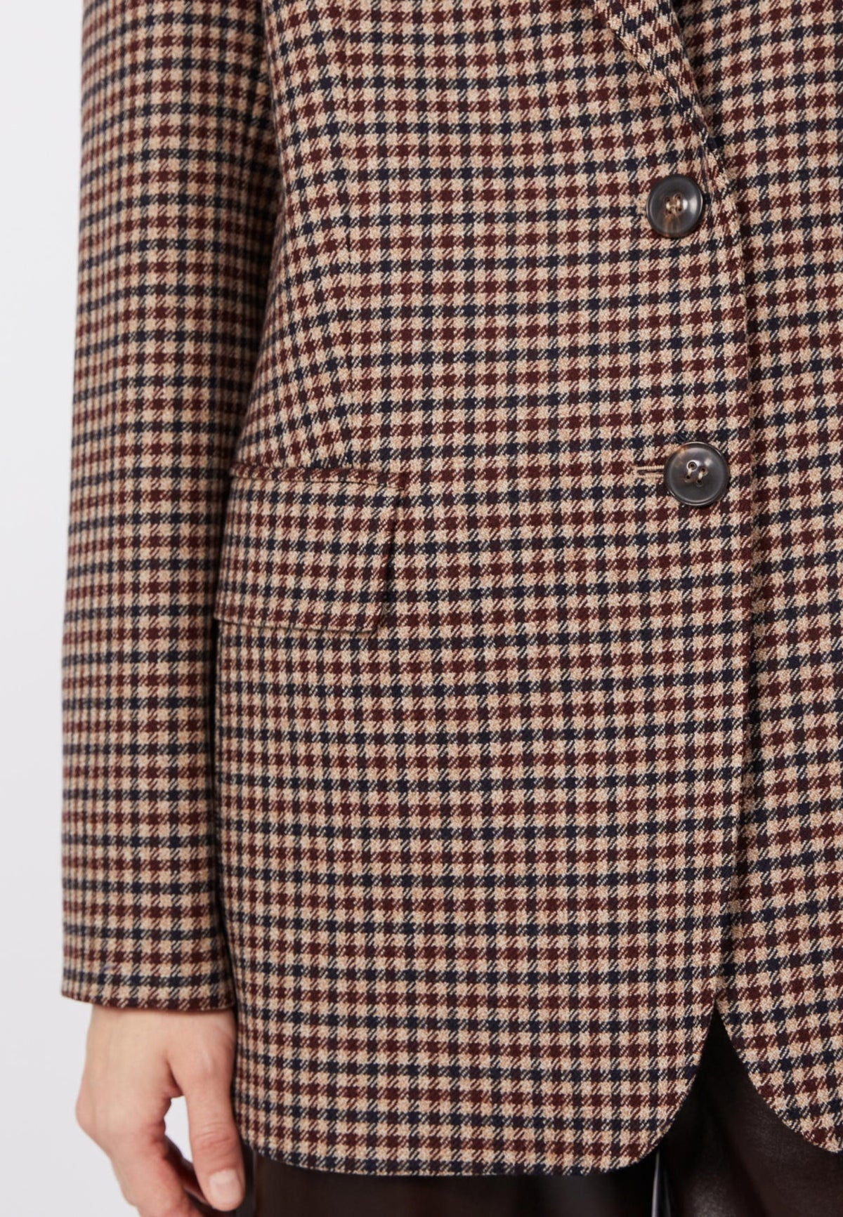 Max Mara Studio Blazer Oversize in Pura Lana a Motivo Check 