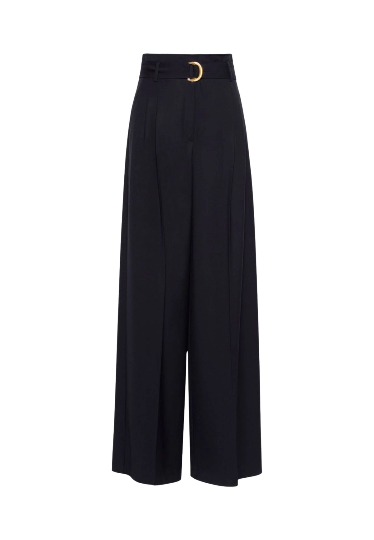 Max Mara Studio Pantalone Wide Leg in Pura Lana Blu 