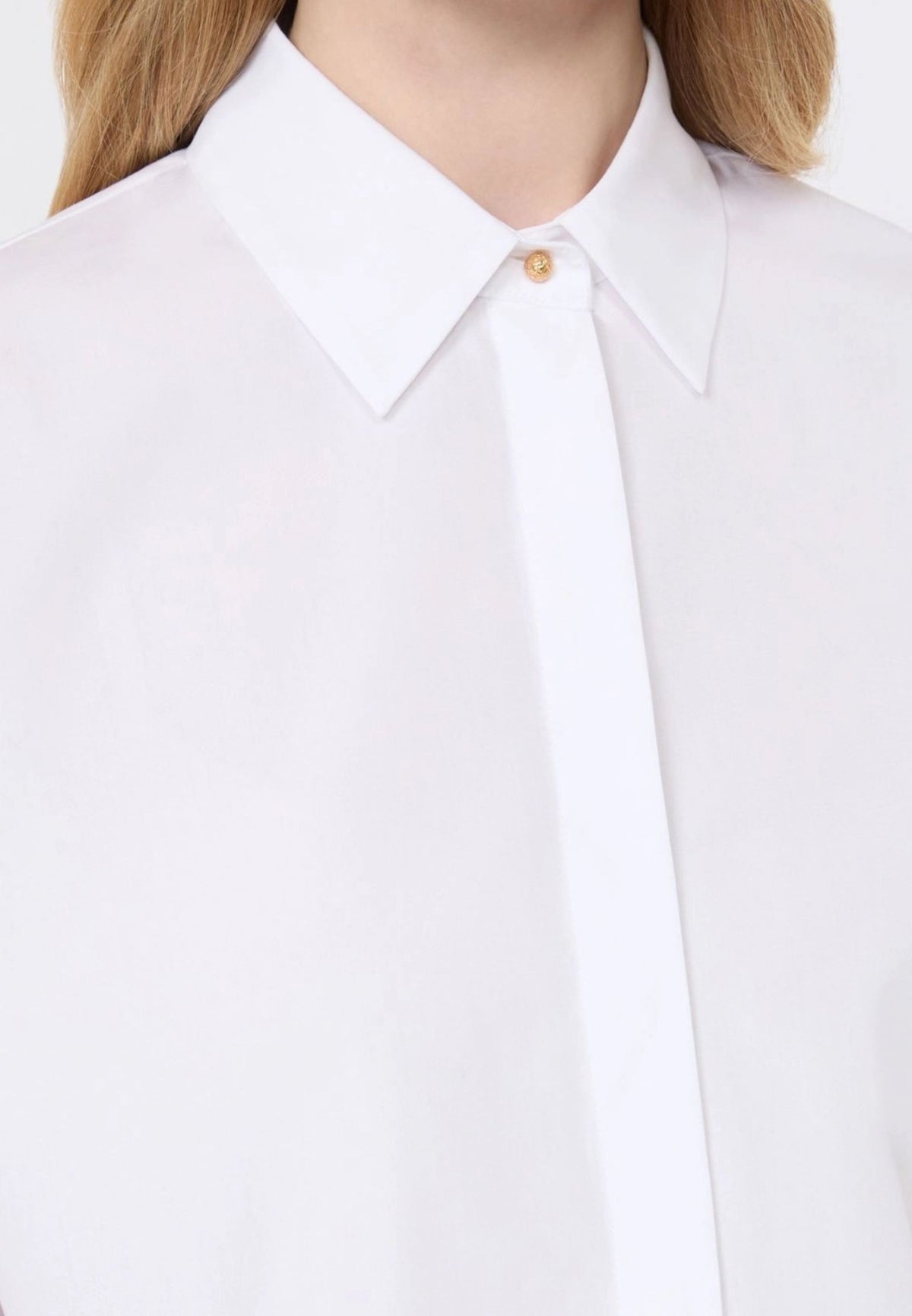Max Mara Studio Camicia Boxy in Popeline di Cotone Bianco Ottico 