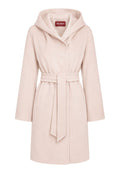 Max Mara Studio Newmang Mantel mit Kapuze aus Schurwolle Puder