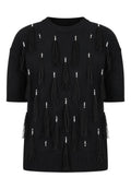 MAX MARA STUDIO - Maglia OBLÒ in lana e cashmere con piume e cristalli