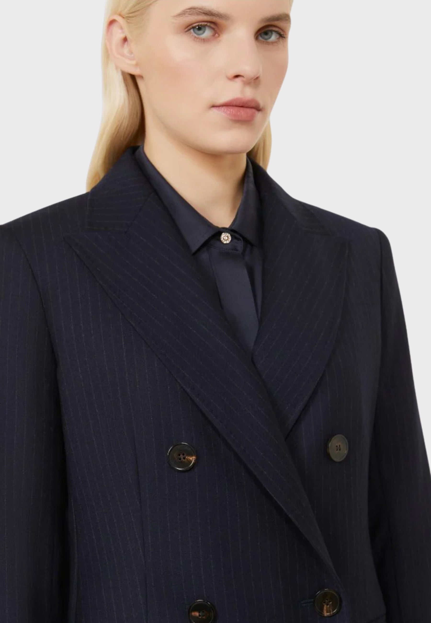 Max Mara Studio Giacca Donna Pucci in flanella di lana stretch gessata 
