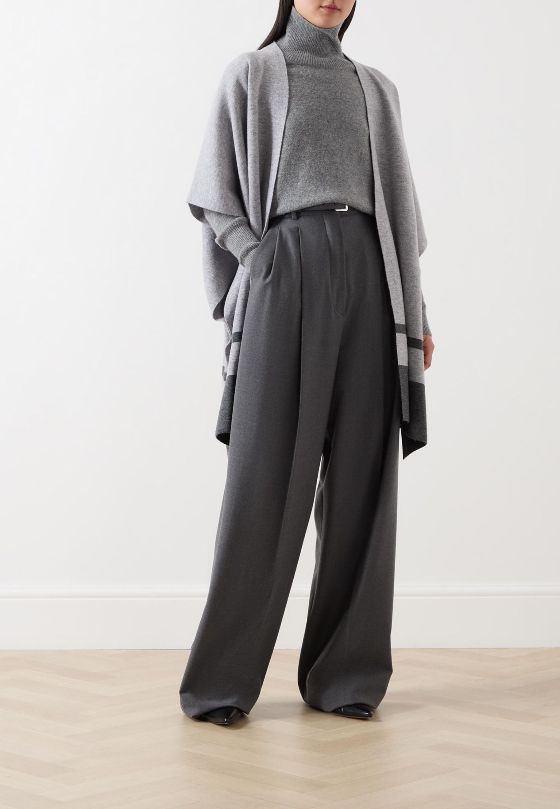 Max Mara Studio Salato - Mantella a Righe in Lana e Cashmere 