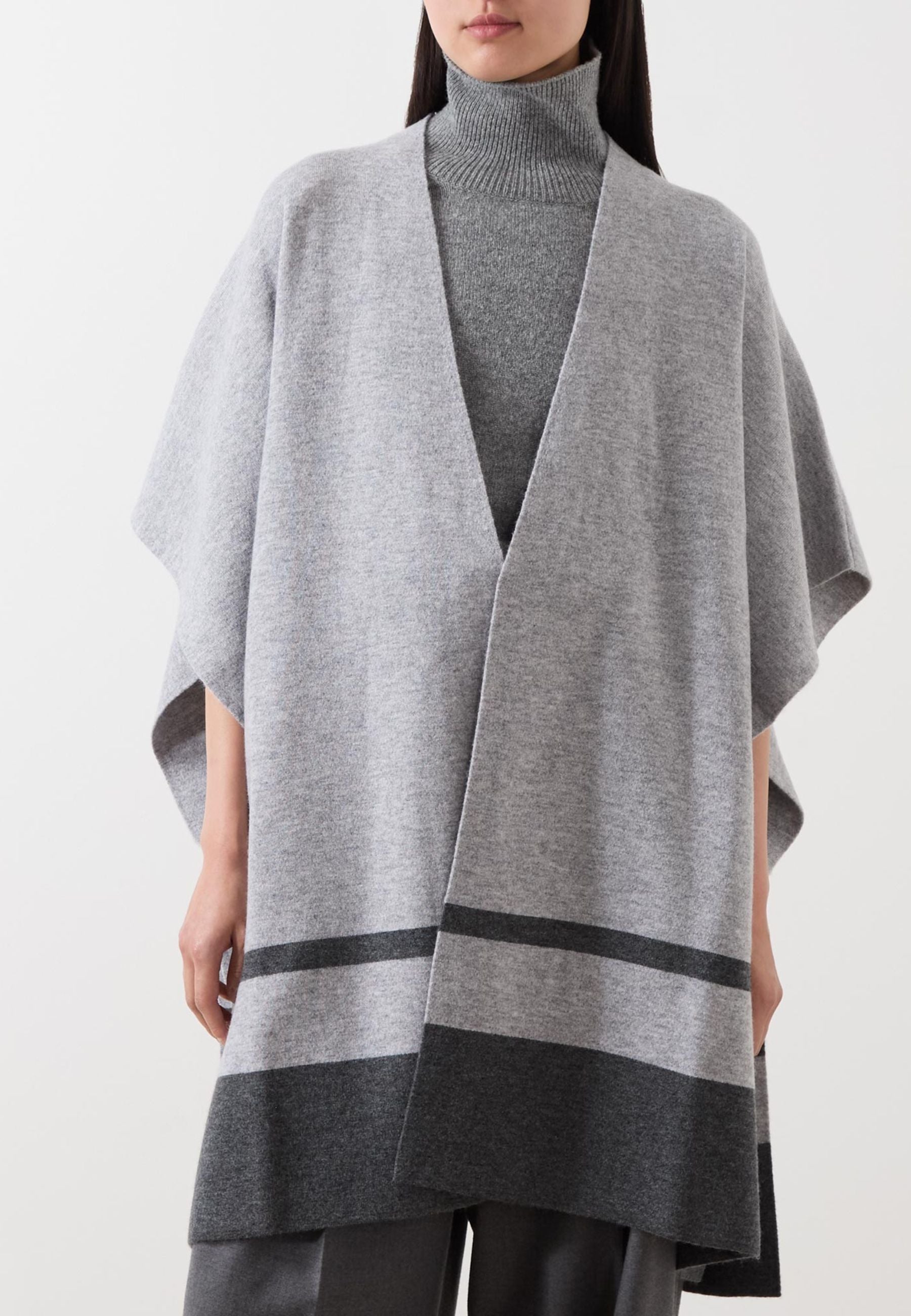 Max Mara Studio Salato - Mantella a Righe in Lana e Cashmere 