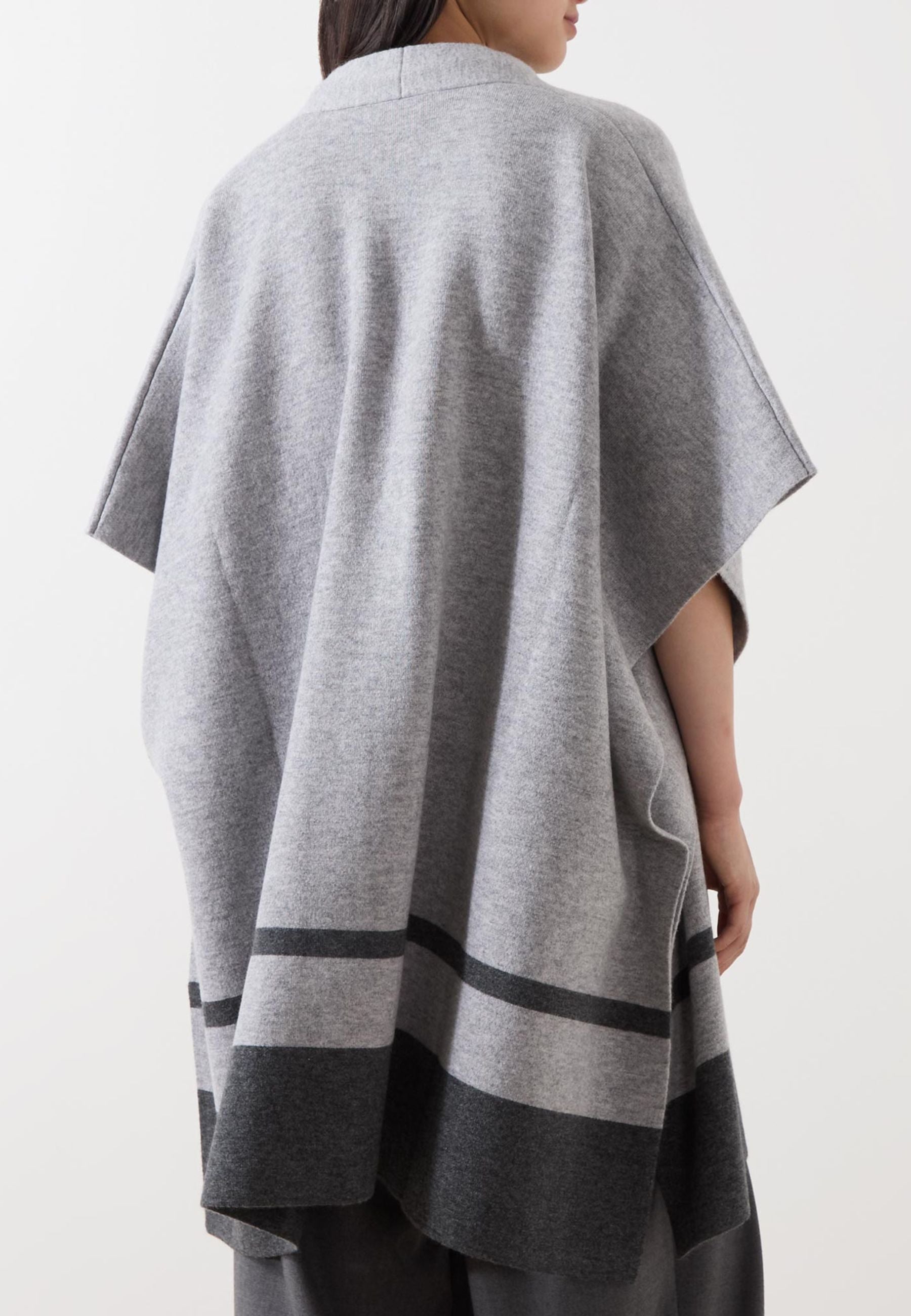 Max Mara Studio Salato - Mantella a Righe in Lana e Cashmere 