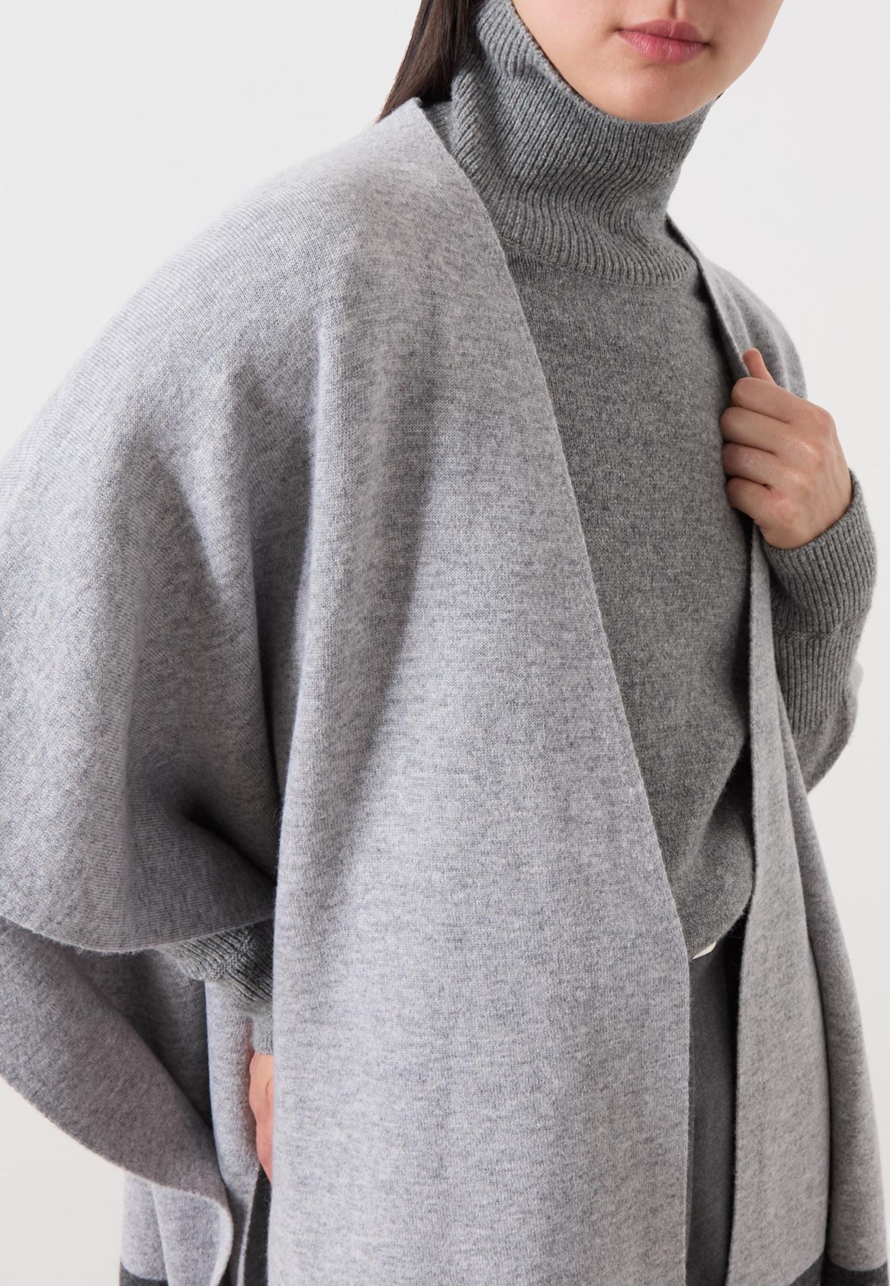 Max Mara Studio Salato - Mantella a Righe in Lana e Cashmere 