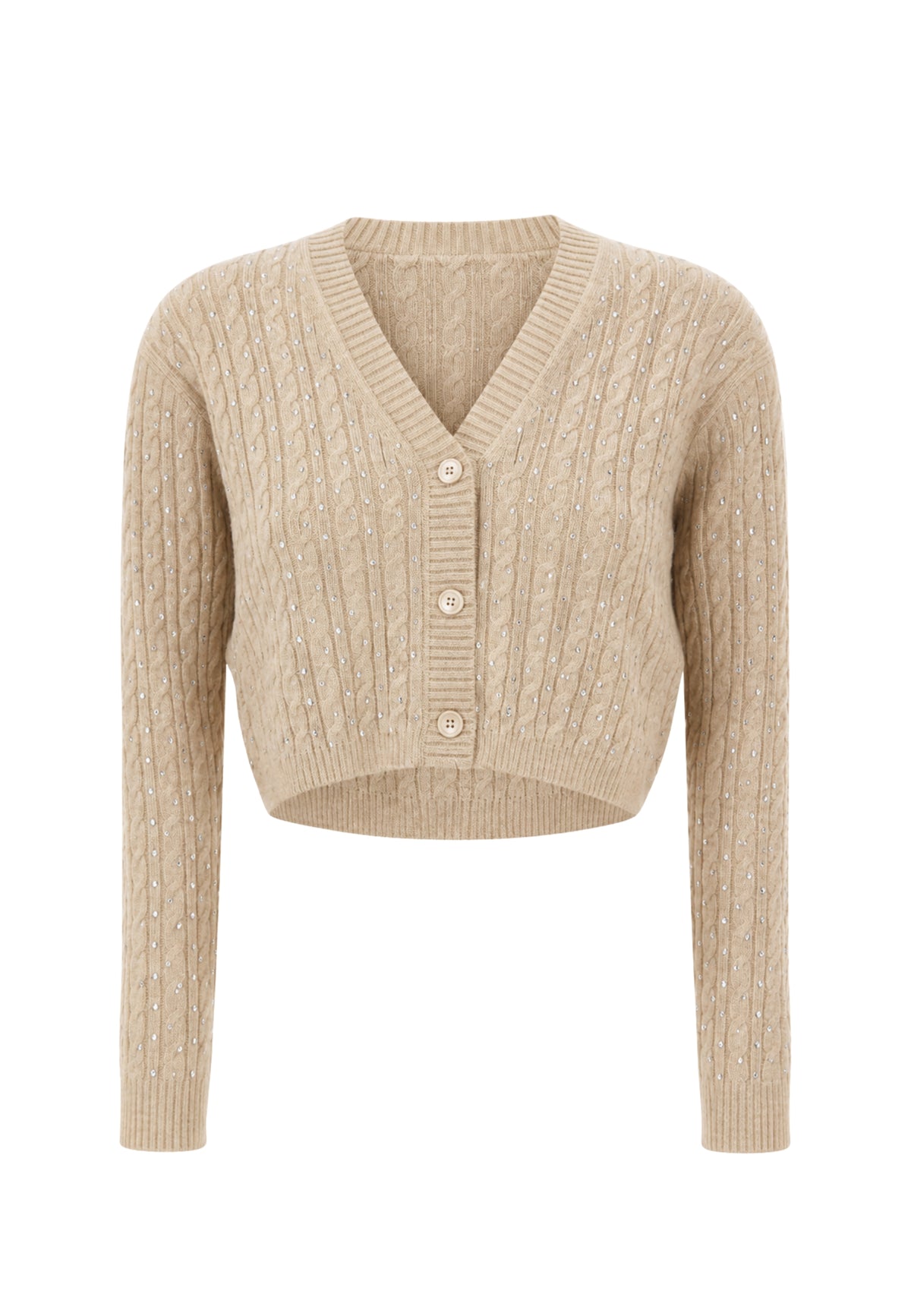 Max Mara Studio Tamigi Cardigan in lana vergine con trecce grigio 
