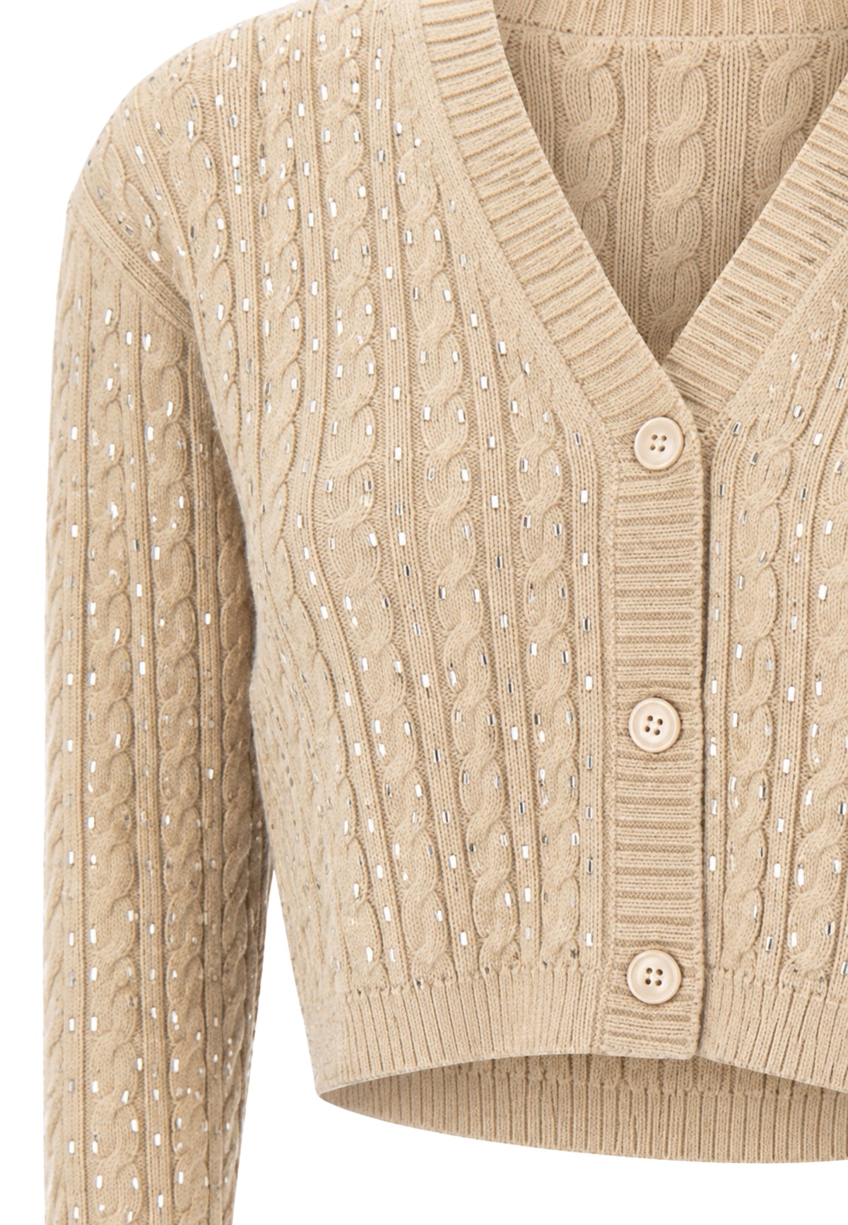 Max Mara Studio Tamigi Cardigan in lana vergine con trecce grigio 