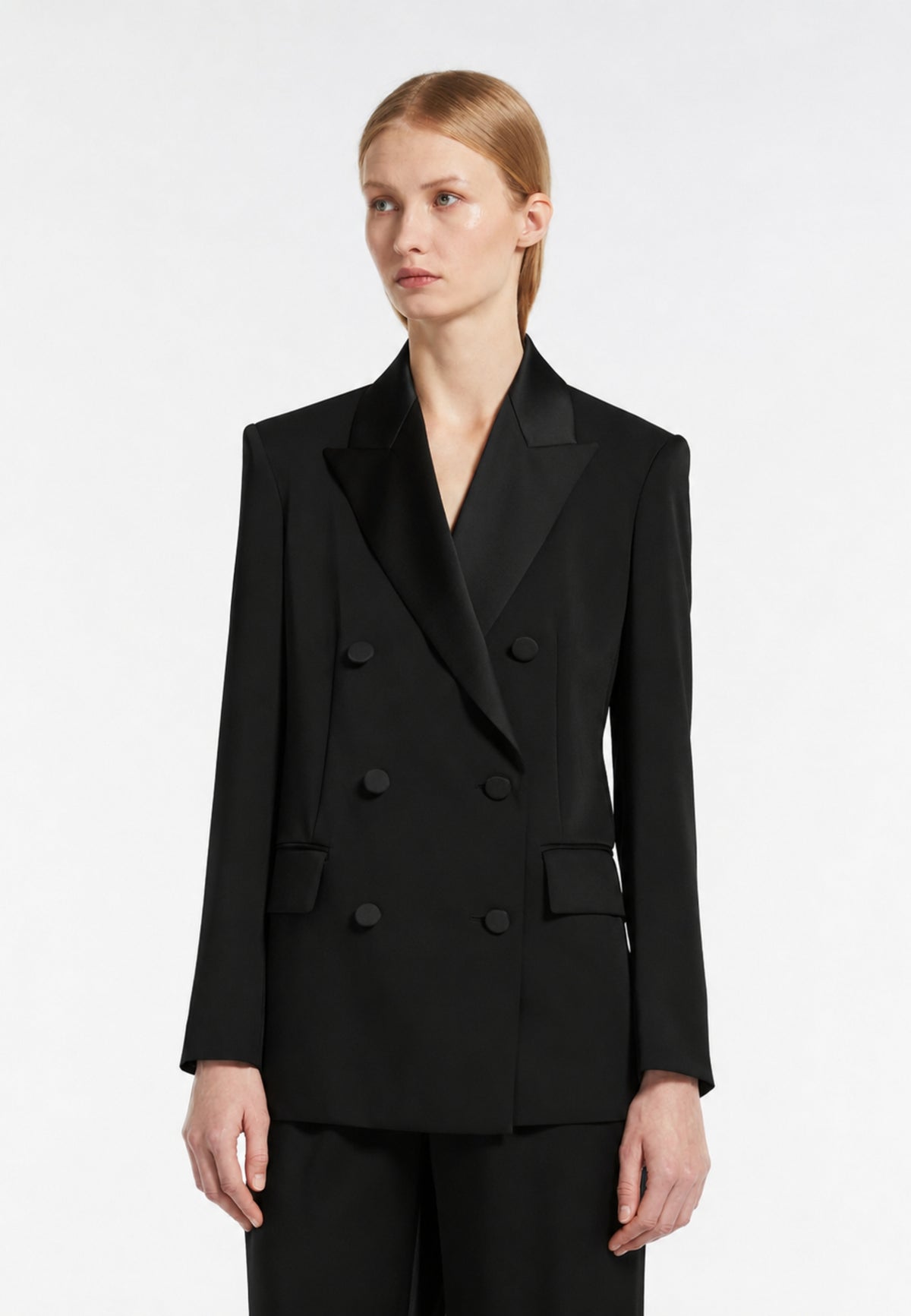 Max Mara Studio Blazer Teiera doppiopetto in satin 