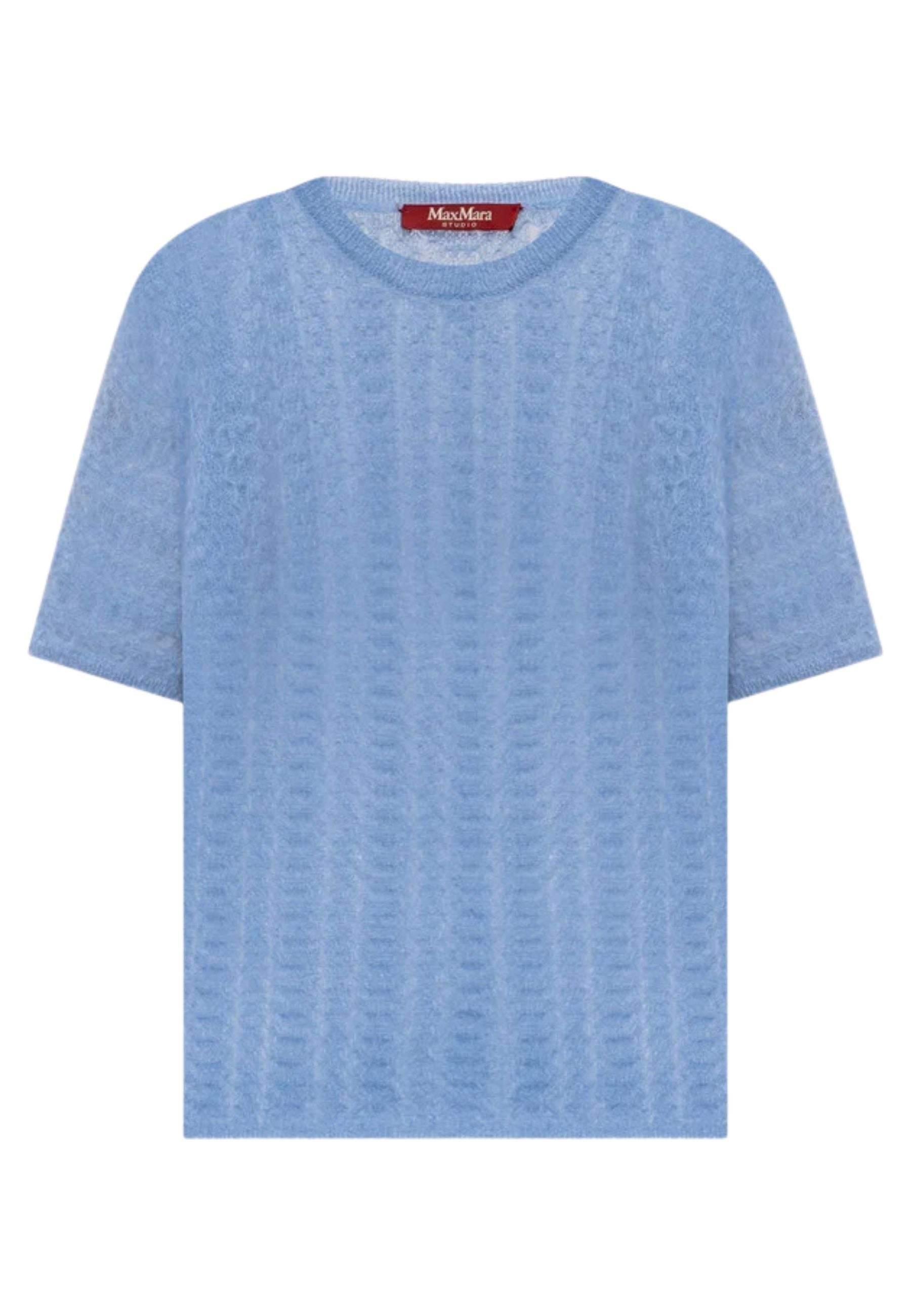Max Mara Studio Terzo Maglia in mohair traforato blu 