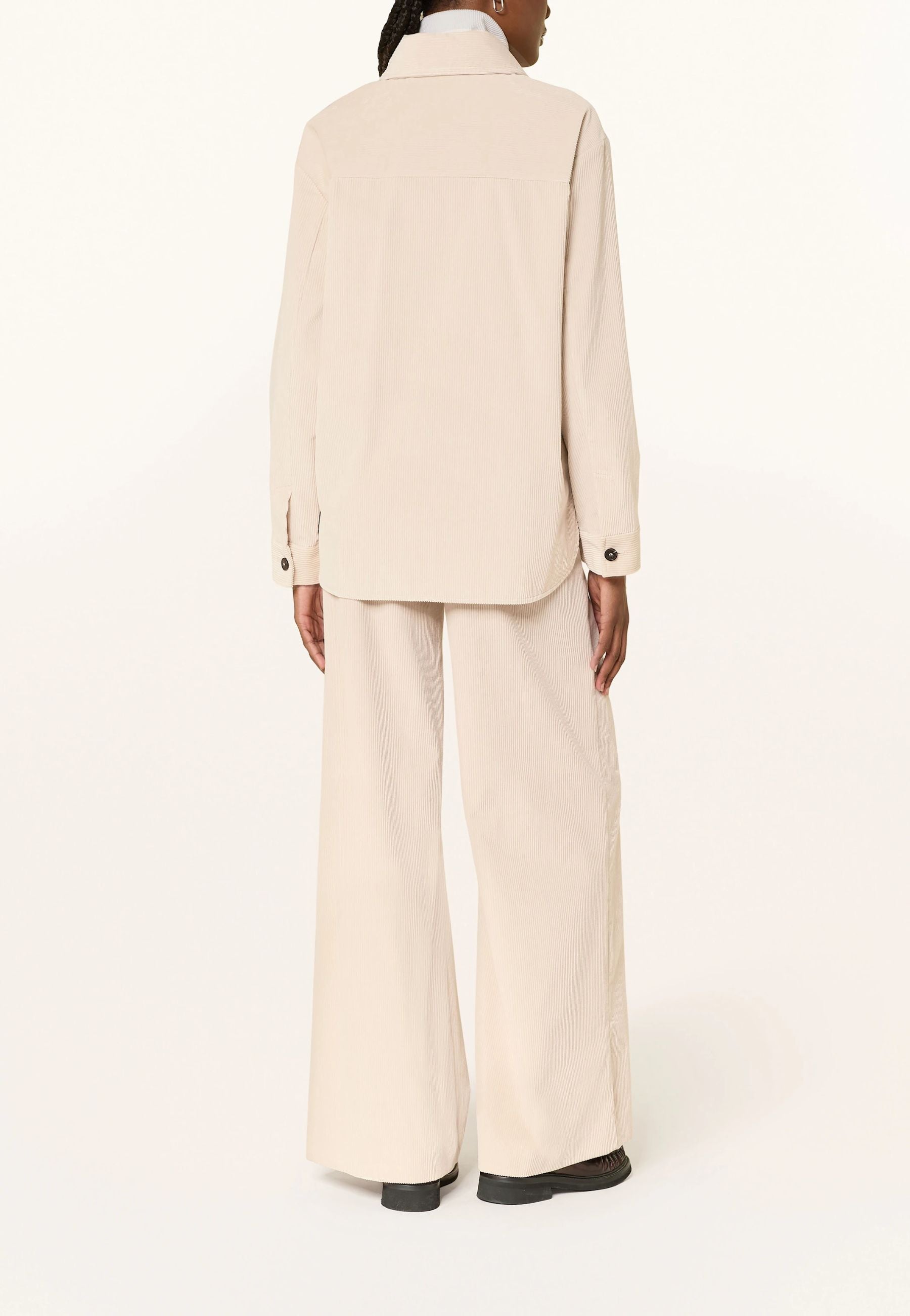 Max Mara Studio Giacca in velluto a coste di cotone panna 