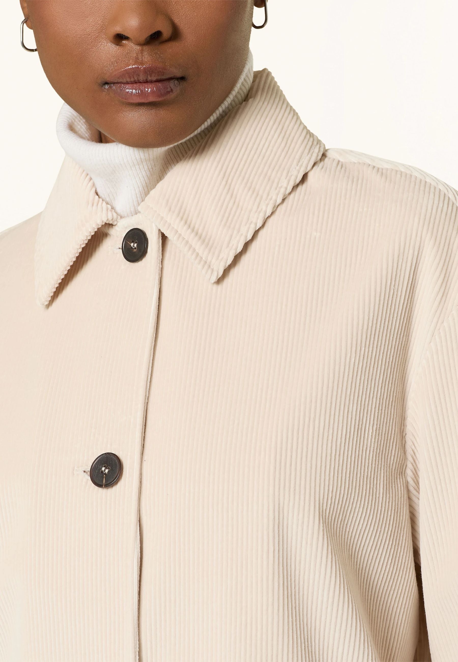 Max Mara Studio Giacca in velluto a coste di cotone panna 