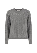 Max Mara Studio Ussuri Pullover aus Schurwolle mit Zopfmuster in Grau