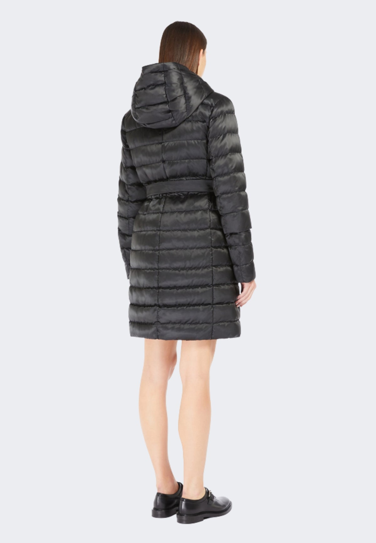 Max Mara The Cube Piumino Midi Reversibile in Raso Antigoccia Nero 