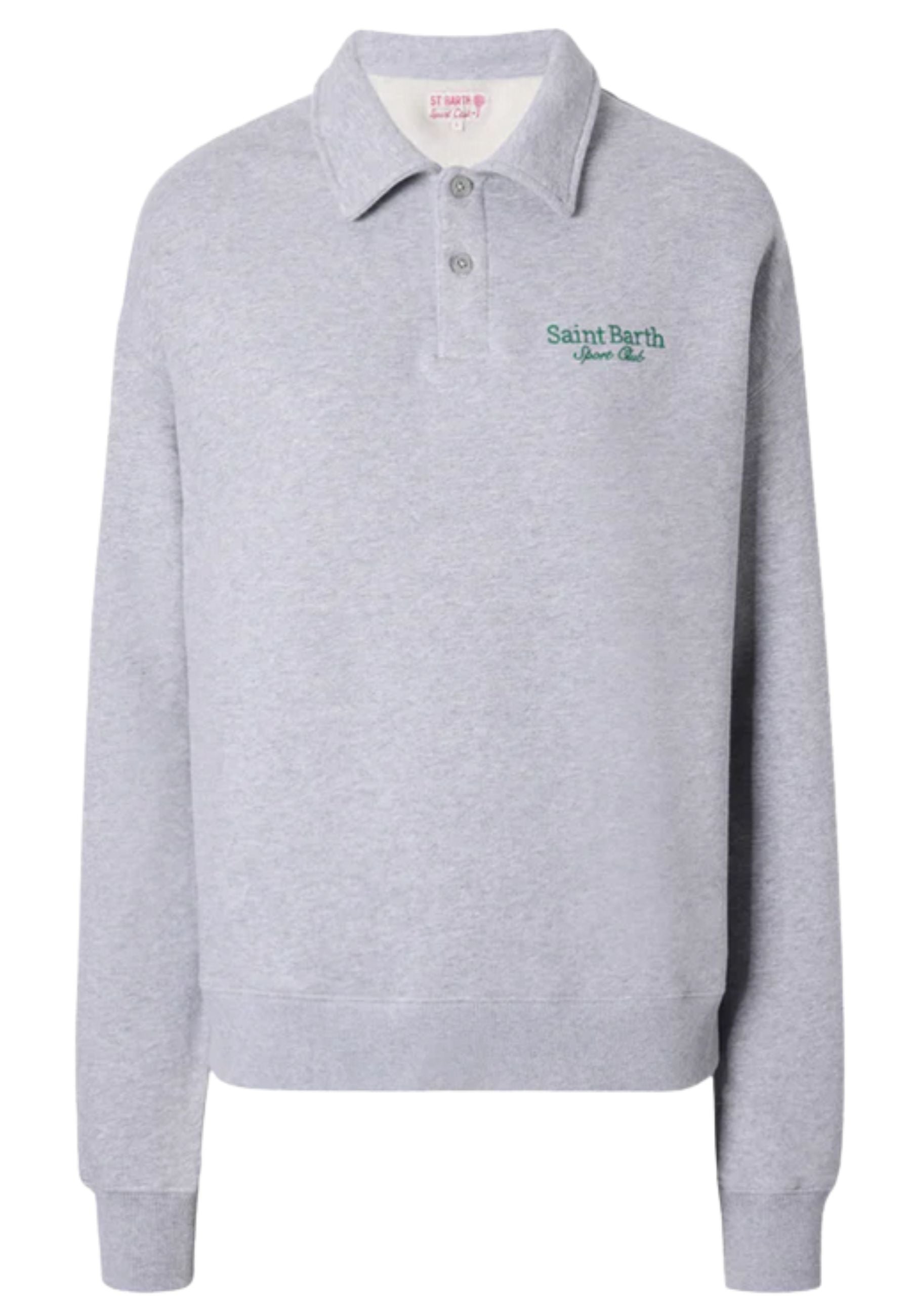 MC2 Saint Barth - Felpa Berenice grigio melange con ricamo Saint Barth Sport Club 
