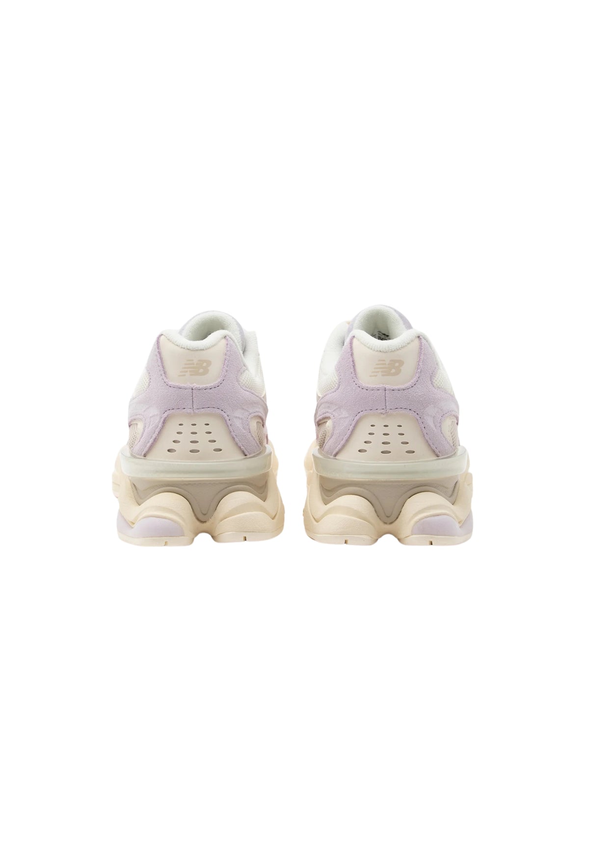 New Balance 9060 Sneakers in Suede e Mesh Bianco Crema e Lilla 