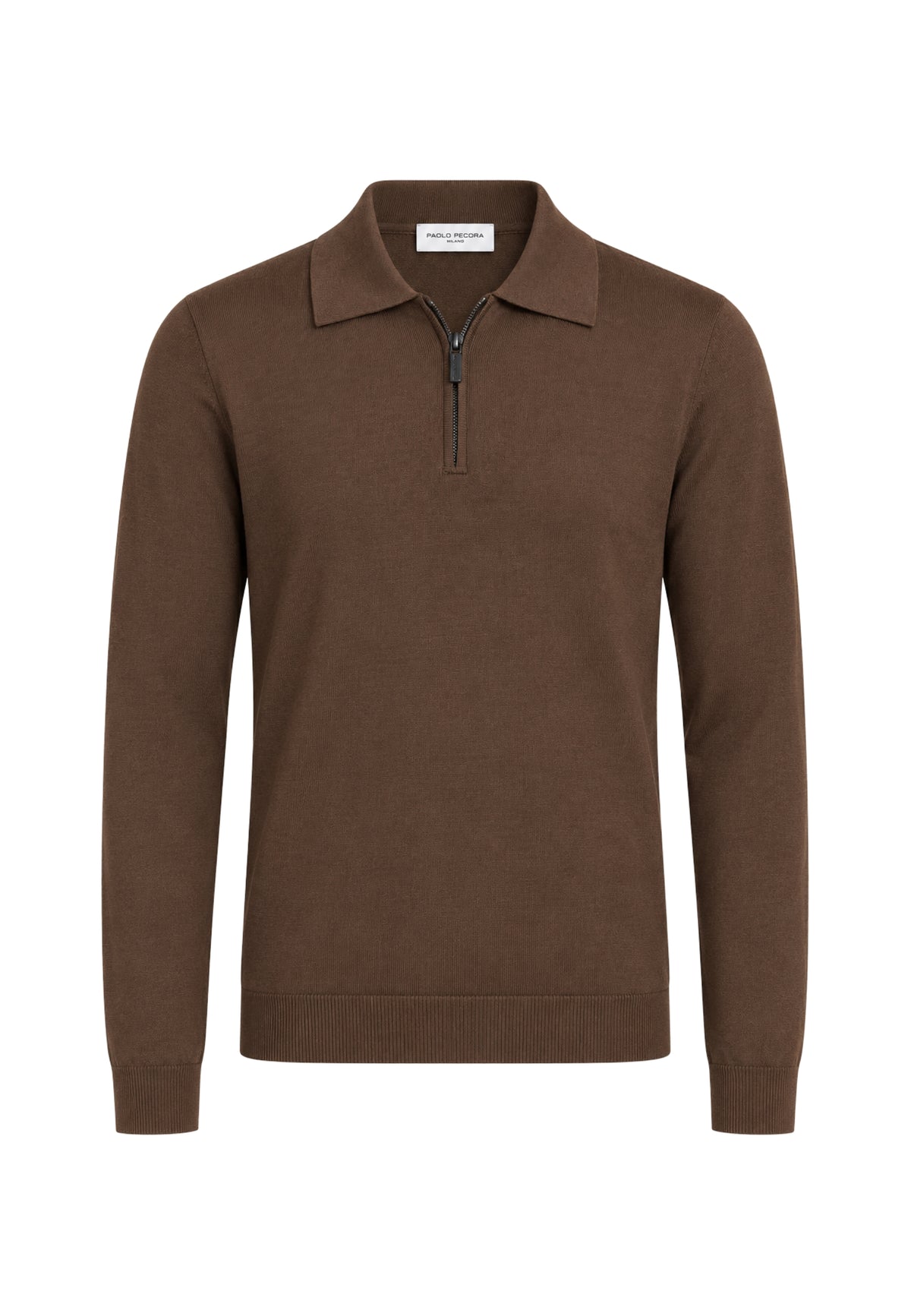 Paolo Pecora - Maglia Polo Uomo in Lana Merinos Extrafine con Zip 