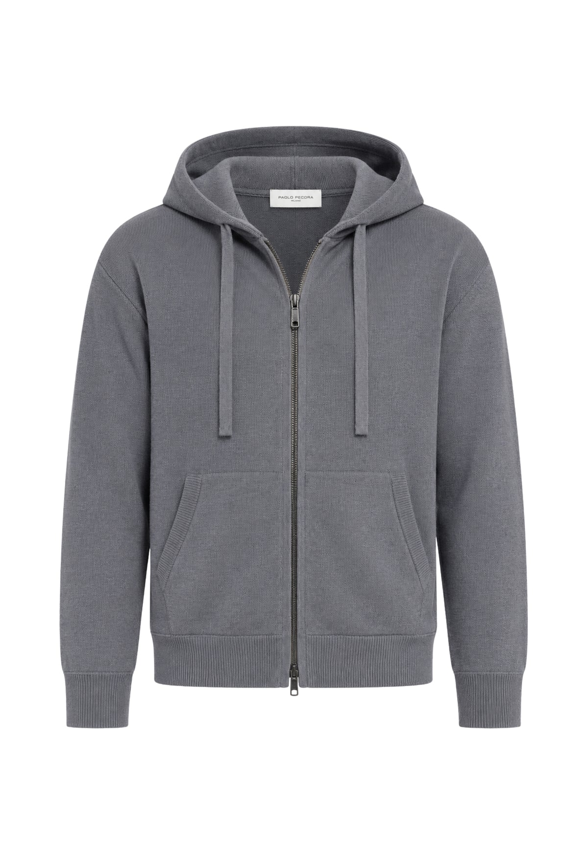 Paolo Pecora - Maglia Uomo con Cappuccio e Zip in Lana e Cotone 