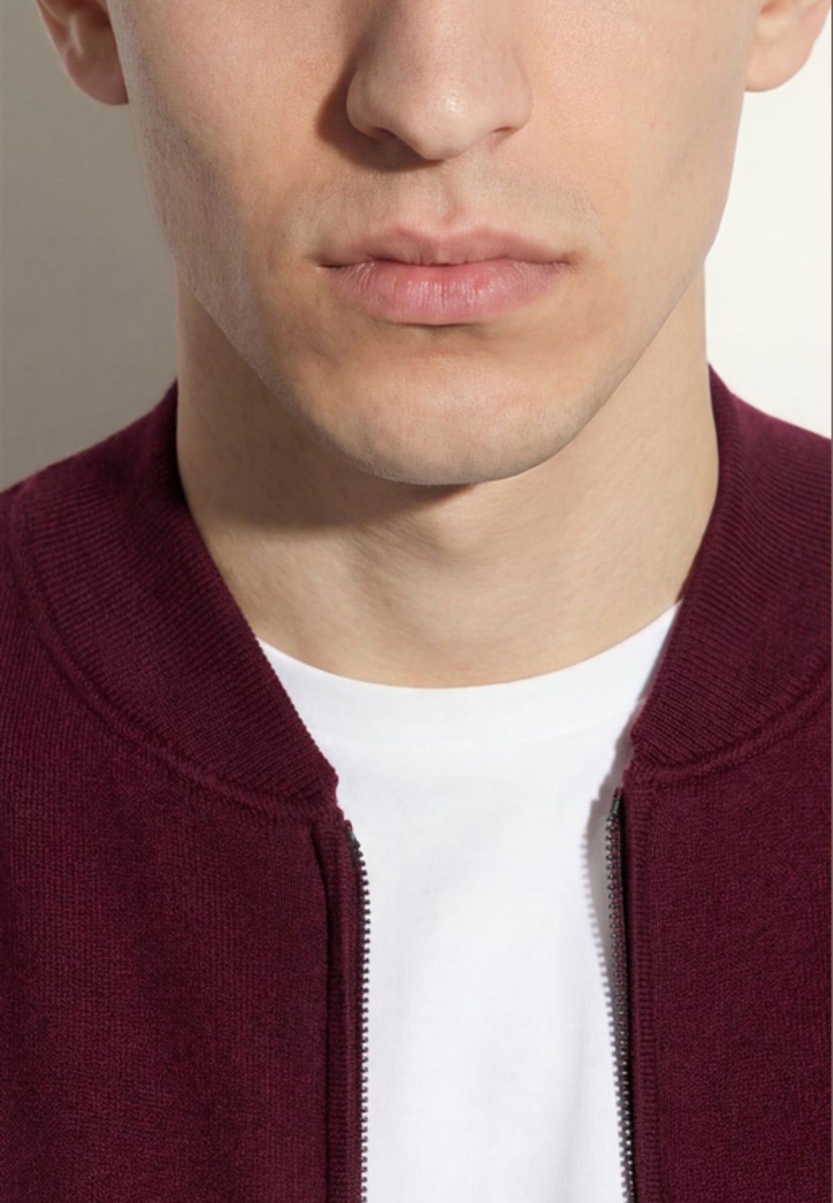 Paolo Pecora Cardigan Bomber Uomo in Lana Merino e Cotone 