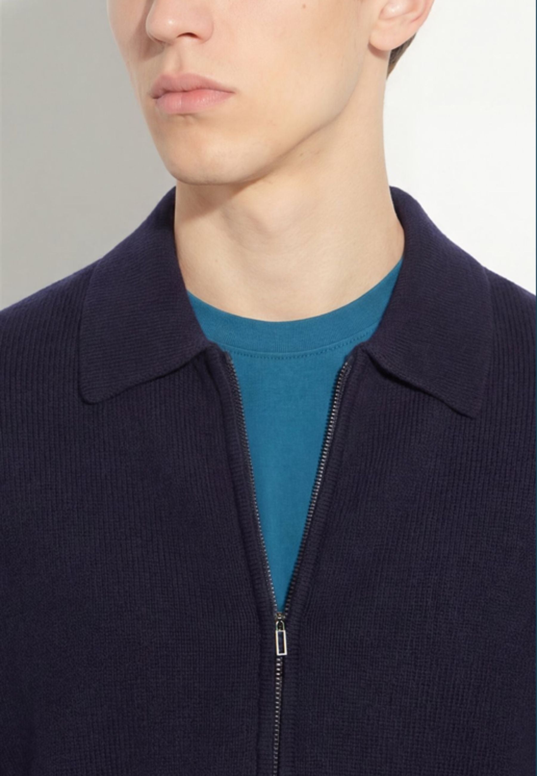 Paolo Pecora - Giubbottino Uomo in 100% Lana Merino - Blu Navy 